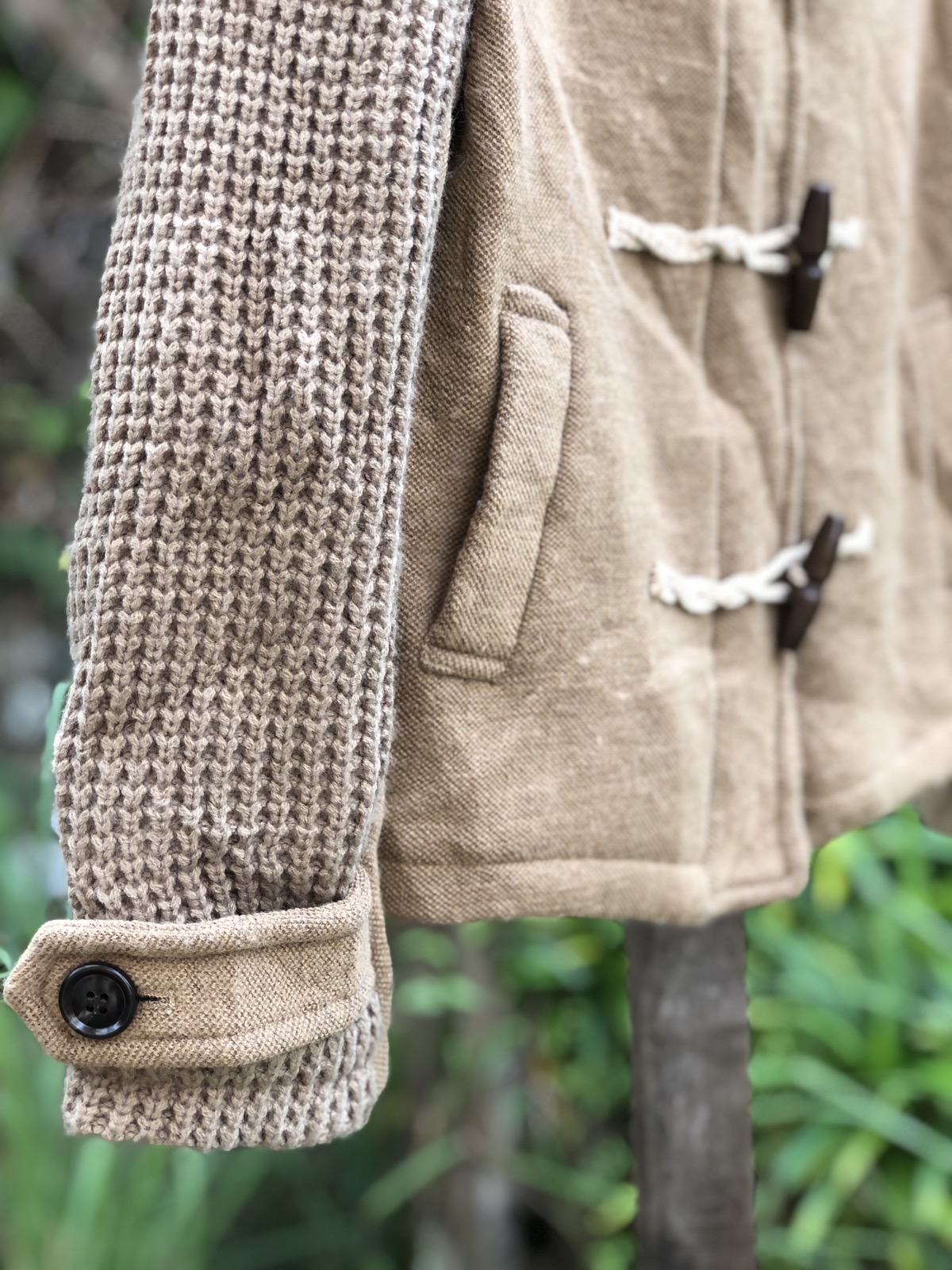 Vintage - Vintage 80's Wool Knit Duffle Jacket Hoodie Nice Design - 3
