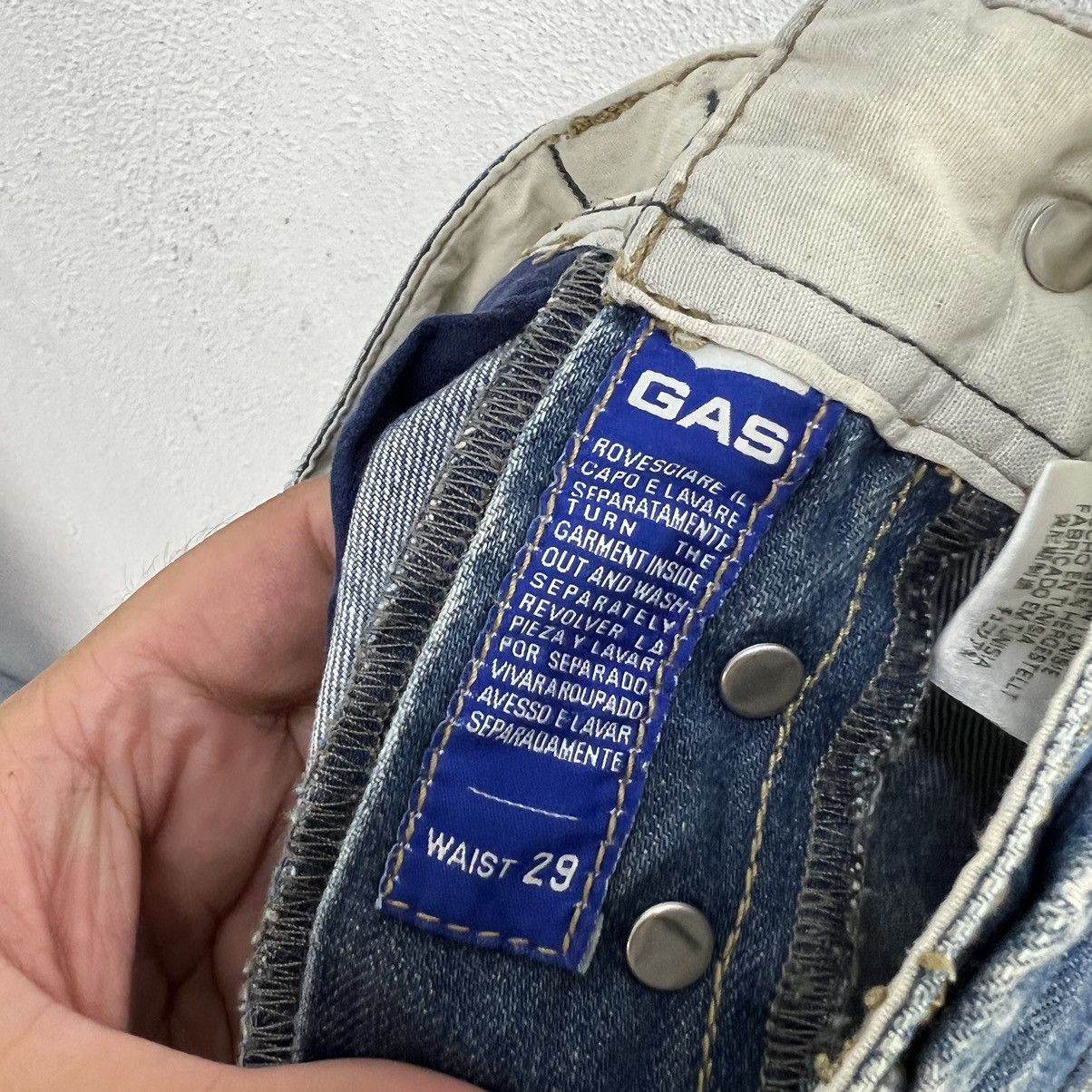 VINTAGE GAS MADE IN ITALY DISTRESSED DENIM - 14