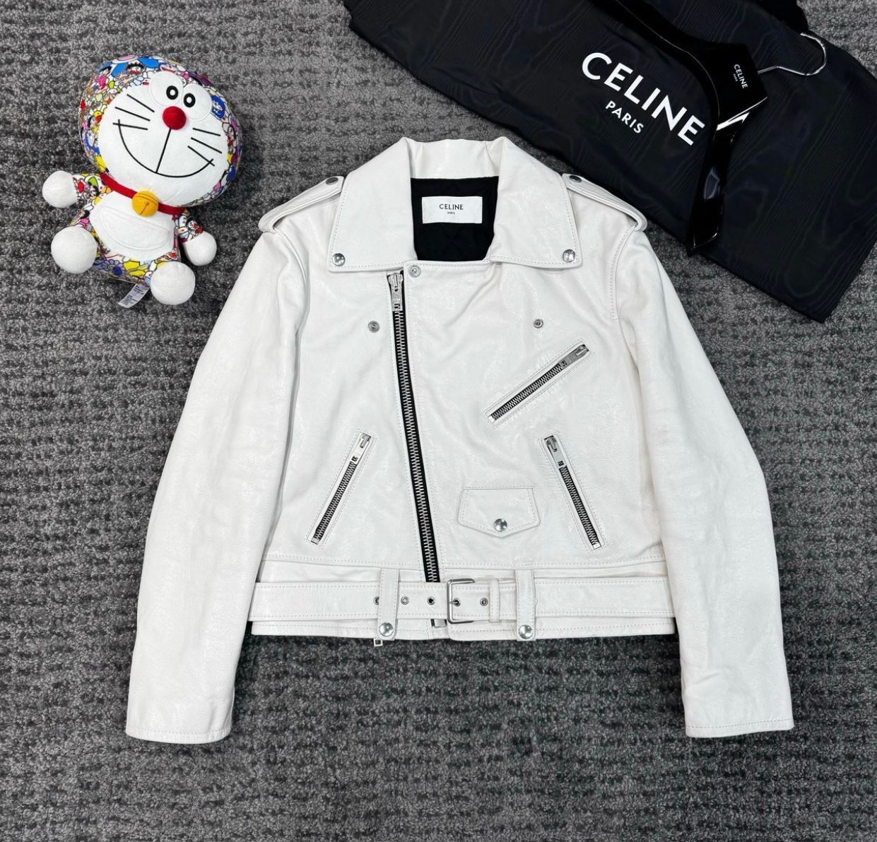 Celine White Leather Jacket F38 - 1