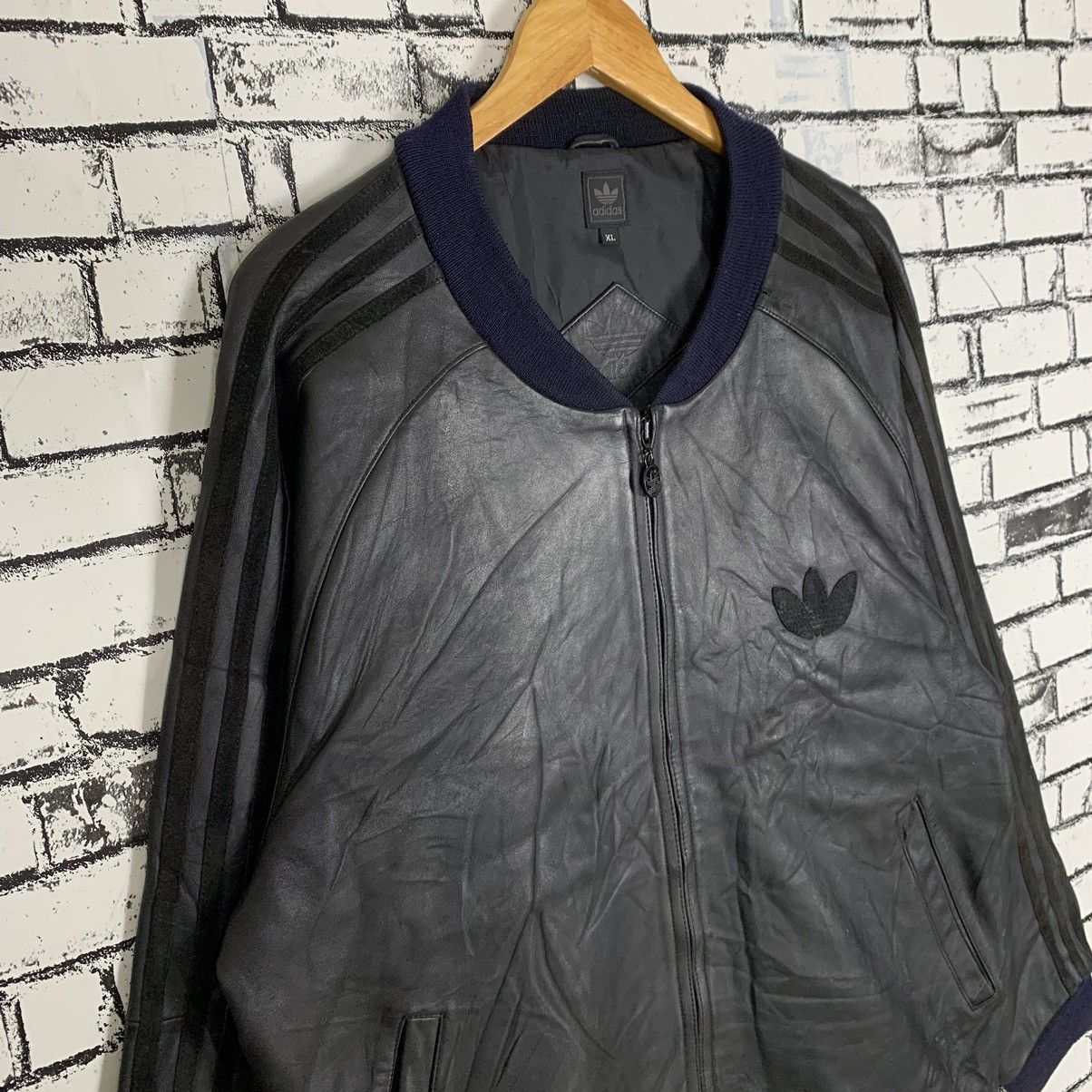 Adidas 3 Stripes Big Logo Leather Jacket - 4