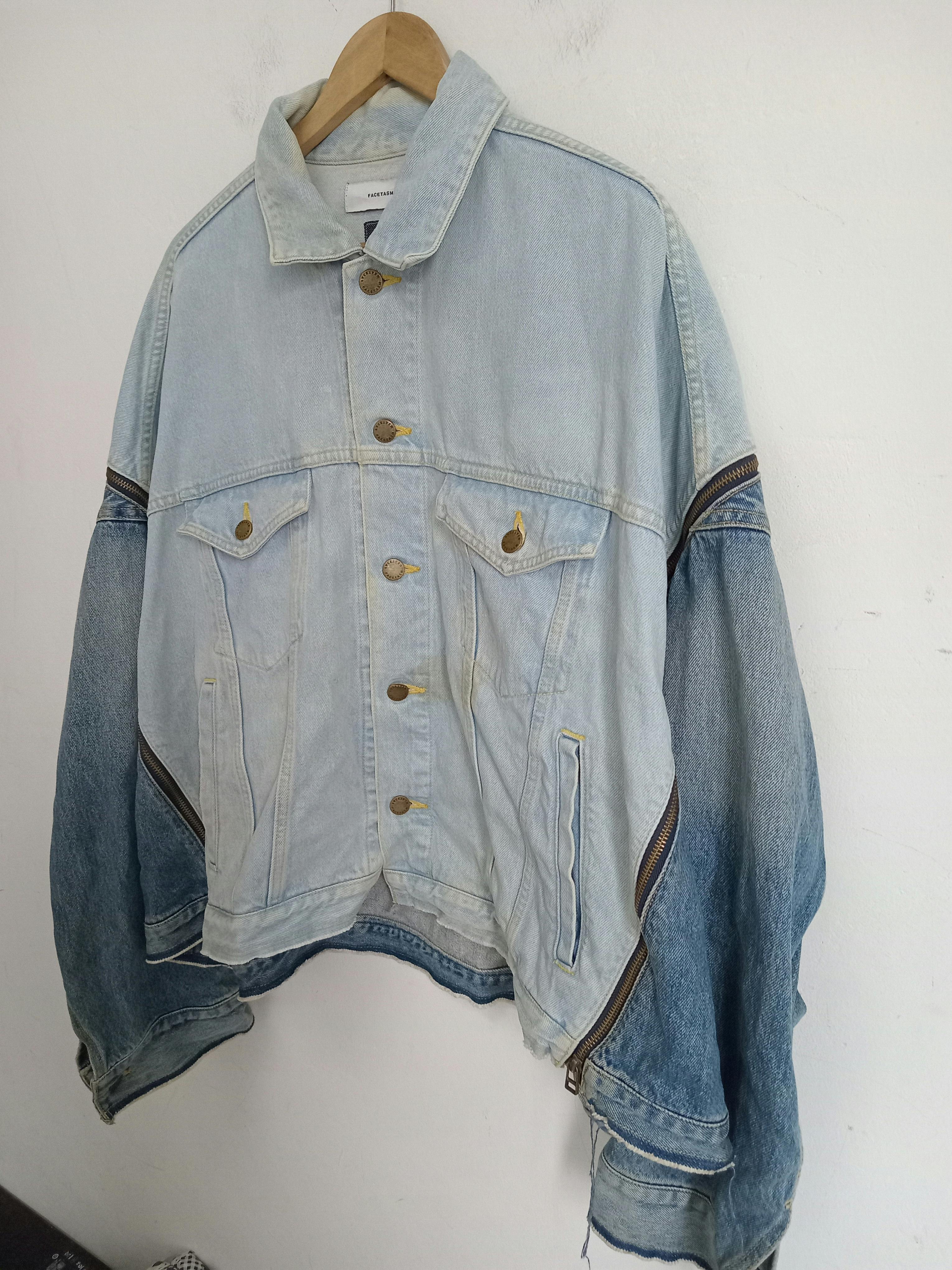 Vintage Facetasm Zippered Denim Jacket - 8