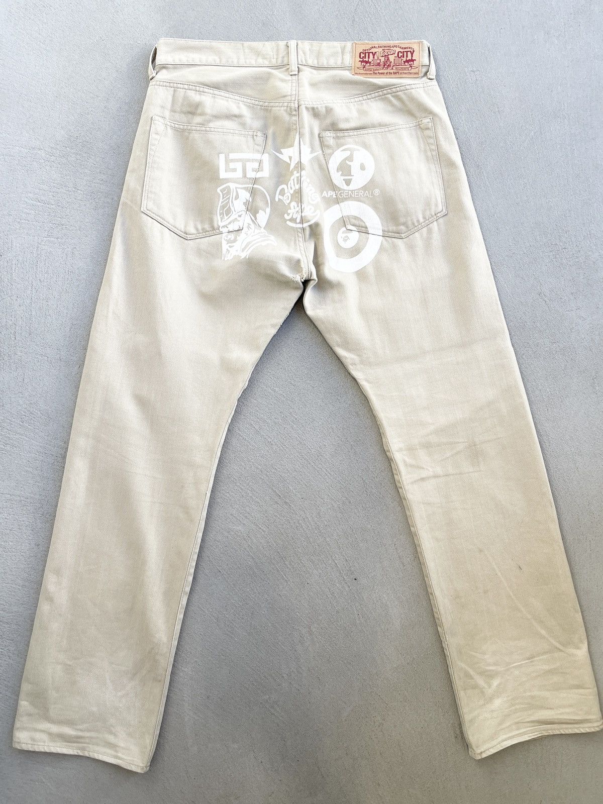 Bape Archival Logos Khaki Jeans - 1