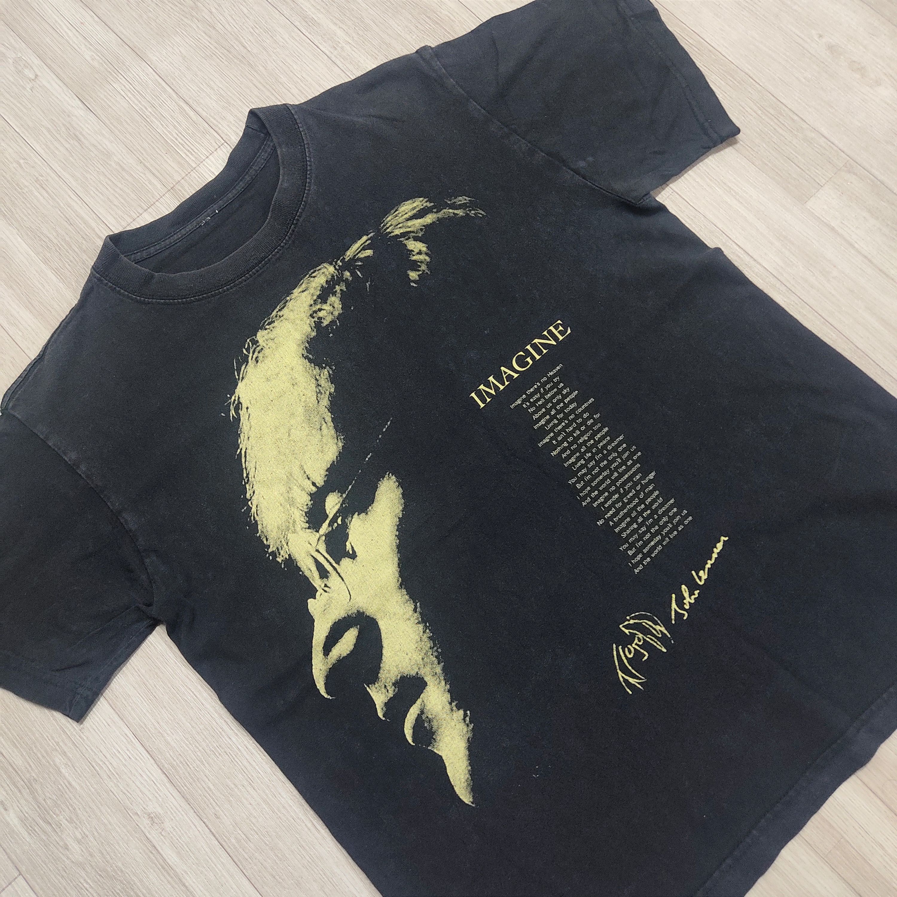 Vintage JOHN LENNON Imagine Lyrics Potret T-shirt - 4