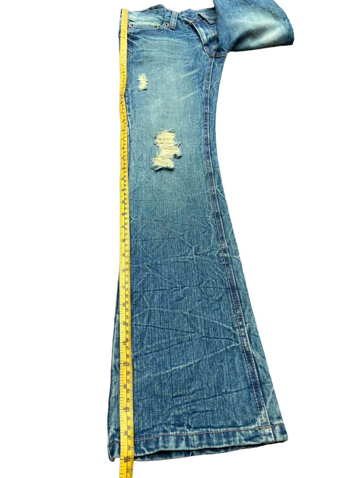 Hype - Japanese Brand Distressed Mudwash Flare Denim Jeans 28x30.5 - 10