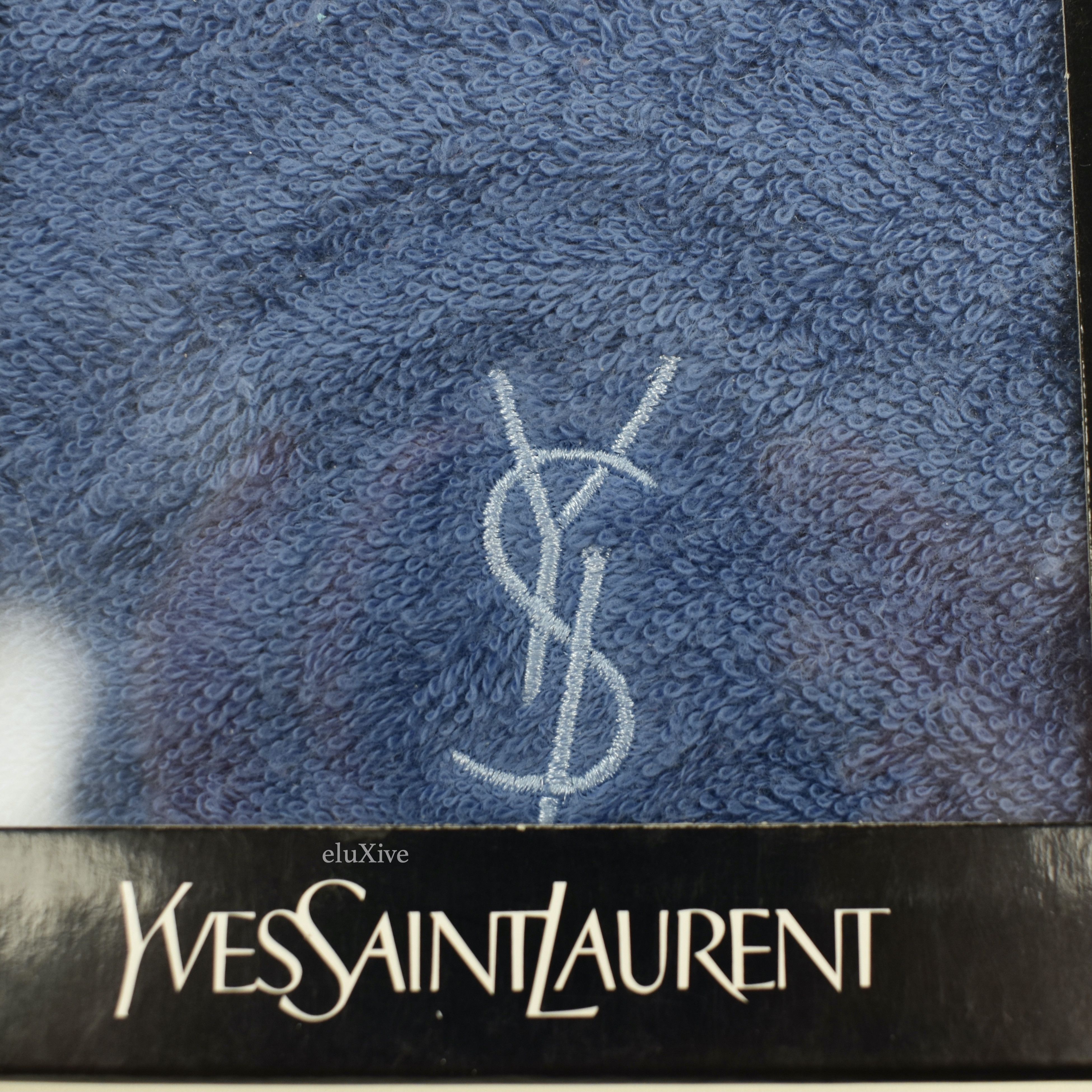 Yves Saint Laurent Blue YSL Logo Hand Towel (Small) DS - 4