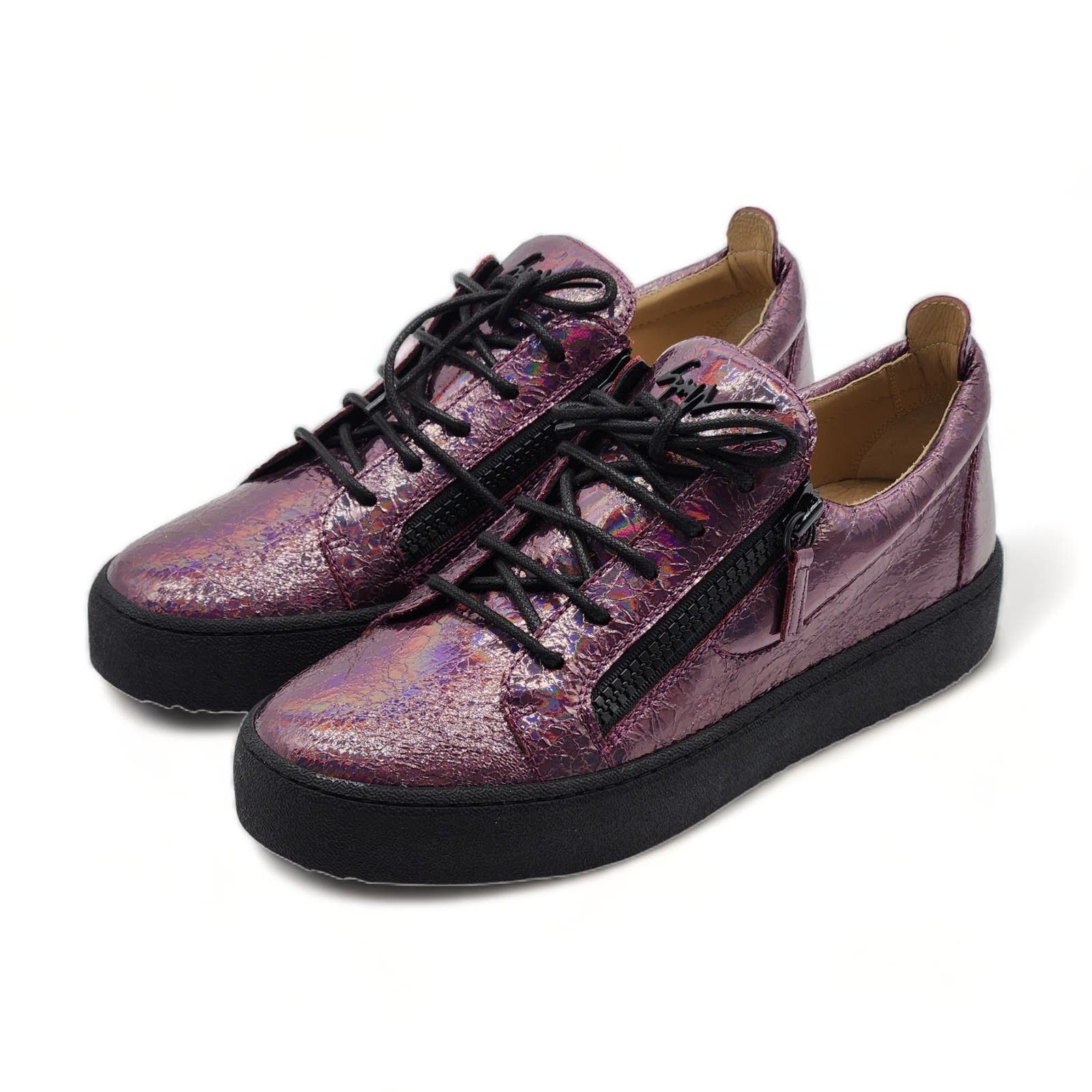 Birel Metallic Leather Sneakers Purple $695 42 9 NWOB - 1