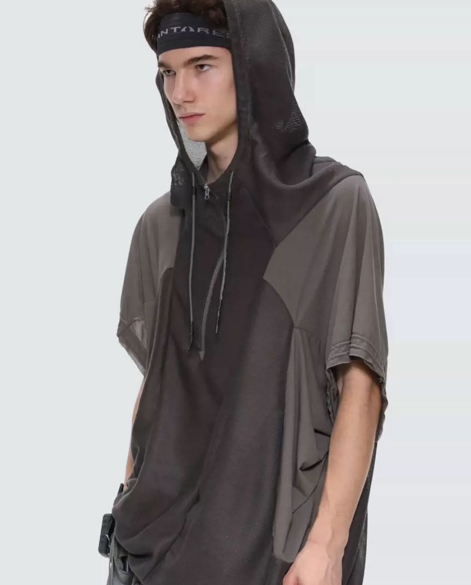 /Edge Vagrant / mesh panel hooded t-shirt/GR size S - 2