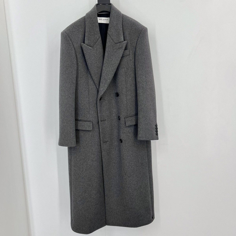 Saint Laurent Wool Overcoat in XL - 1