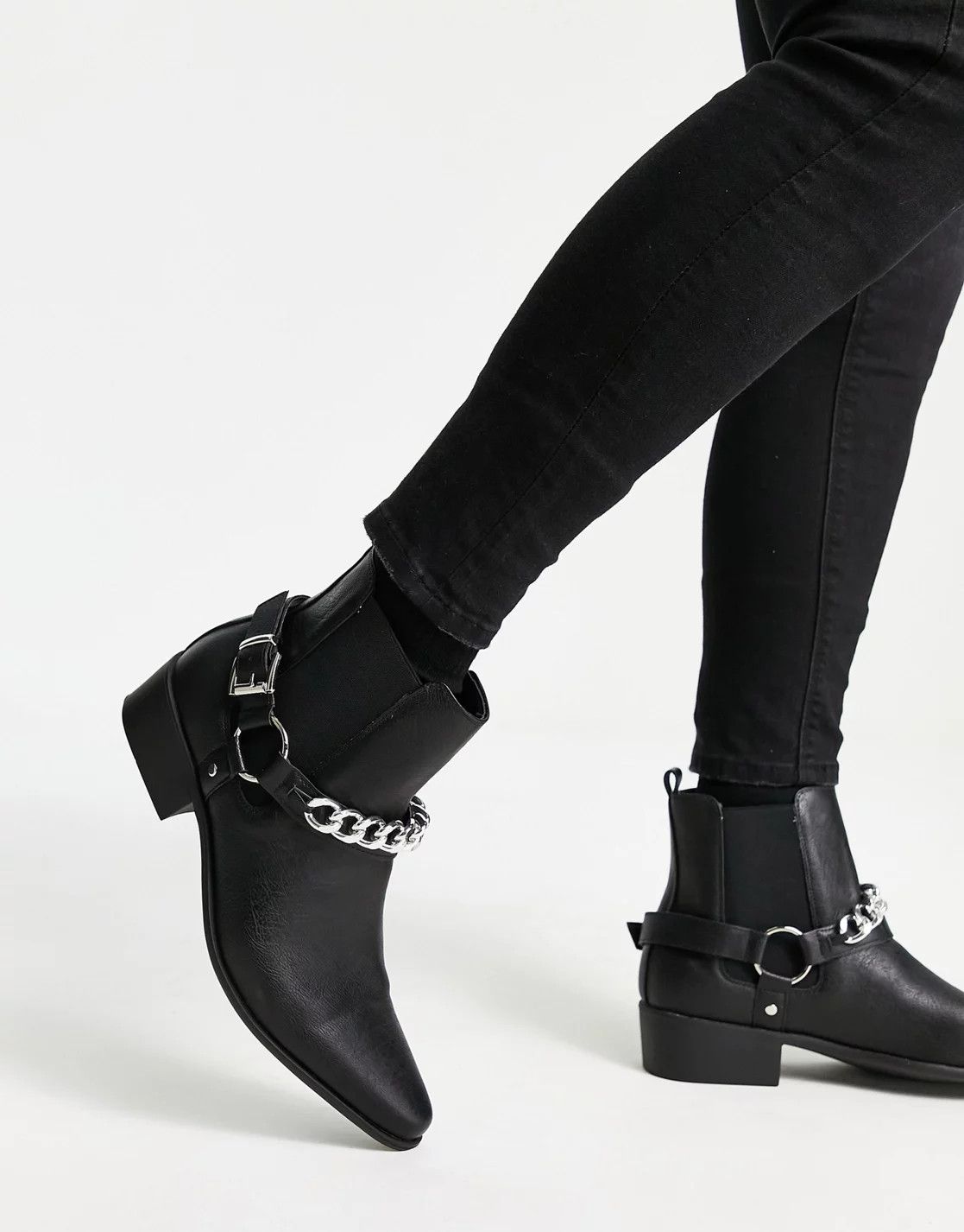 Asos - Truffle Collection Wide Fit Chain Western Boots (SOLDOUT) - 12