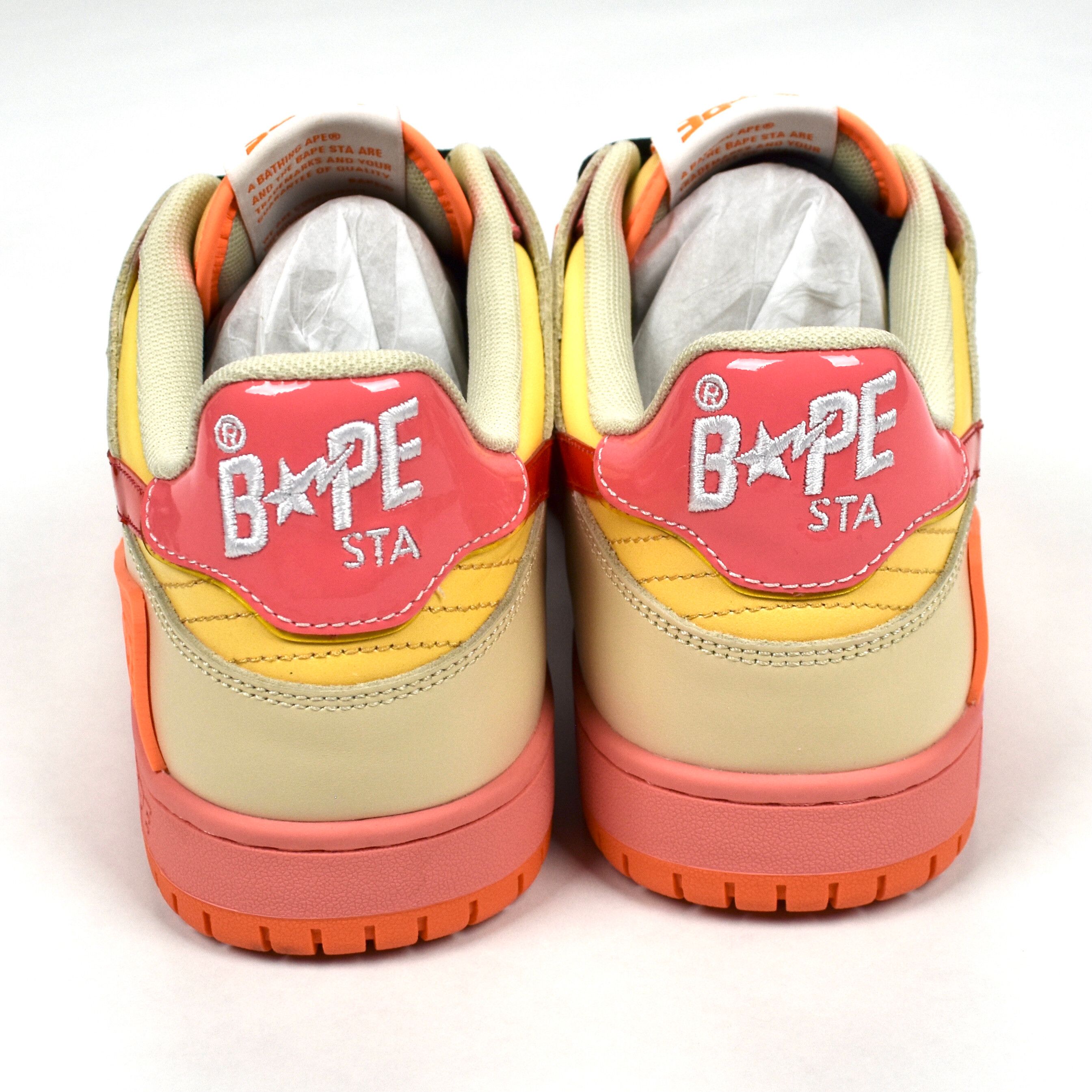 A Bathing Ape Bape Sk8 Sta Dunk Sneakers Pink Orange DS - 6