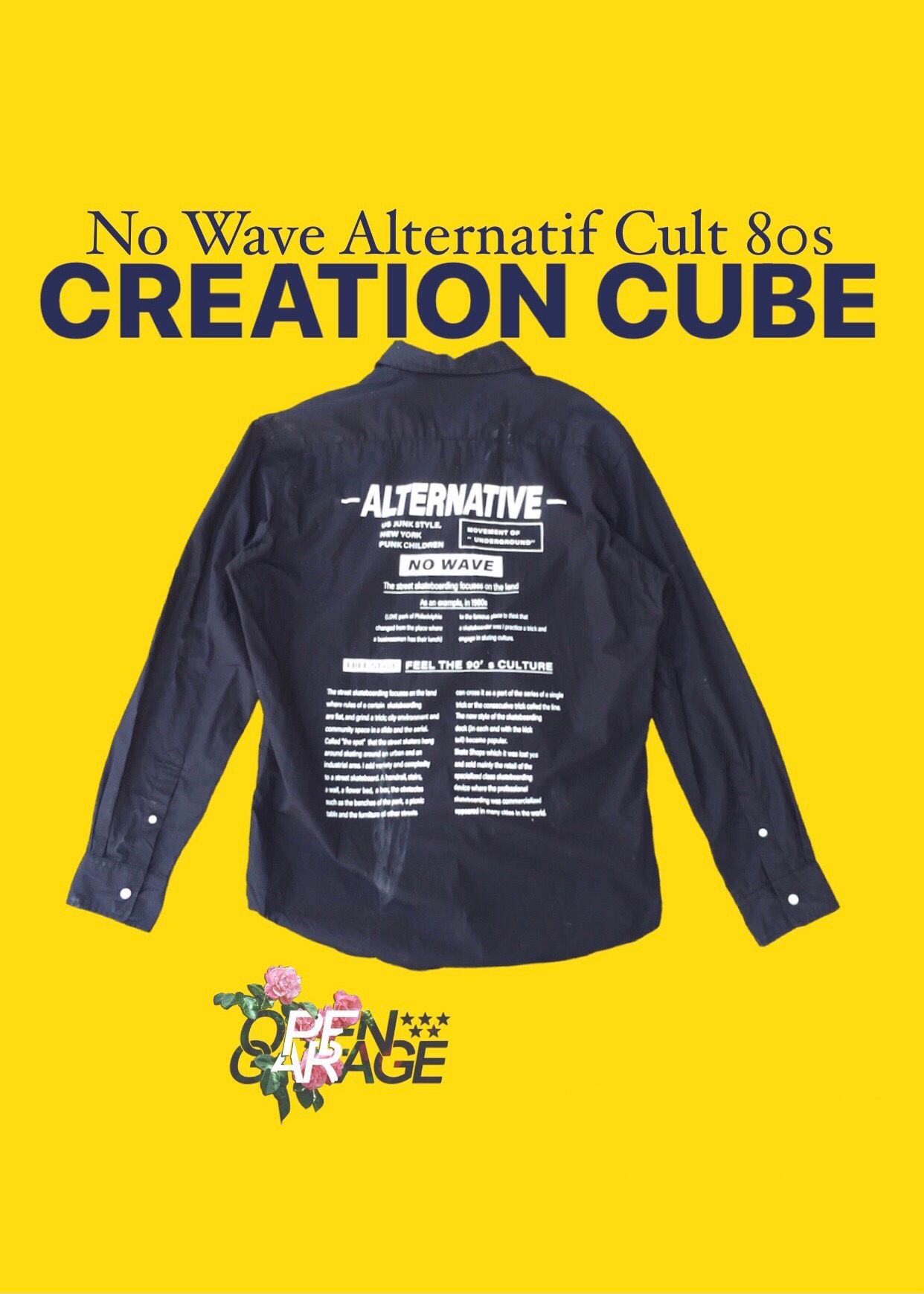 Archival Clothing - No Wave cult 80s by CREATION CUBE Button Up Long Sleeve - 16