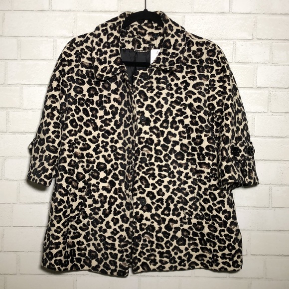 Forever 21 Jacquard Animal Print 3/4 Sleeve Jacket - 1