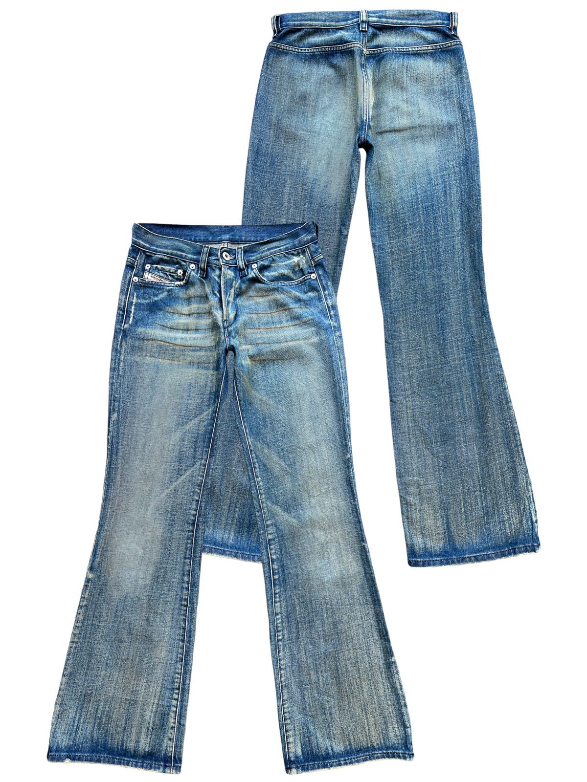 💥💥🔥 Vintage Diesel Rusty Wideleg Flare Denim Jeans 28x32 - 1