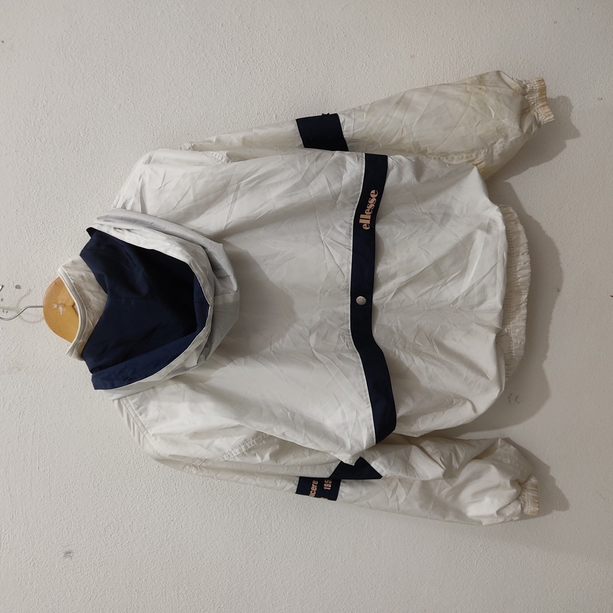Ellesse - Vintage 90s Japan White Windbreaker Hoodies Jacket - 2