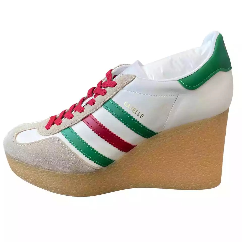 Adidas x Gucci Wedge Gazelle Platform Sneakers in White Leather IT 41| US 11 - 4