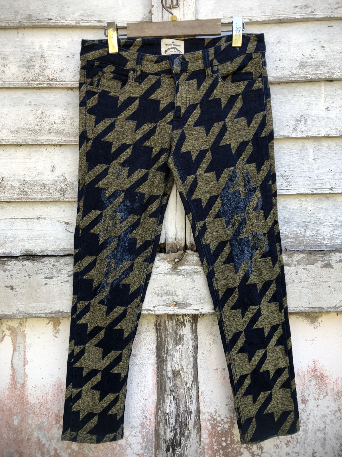 Rare Vivienne Westwood Vector Houndstooth Distressed Pant - 2