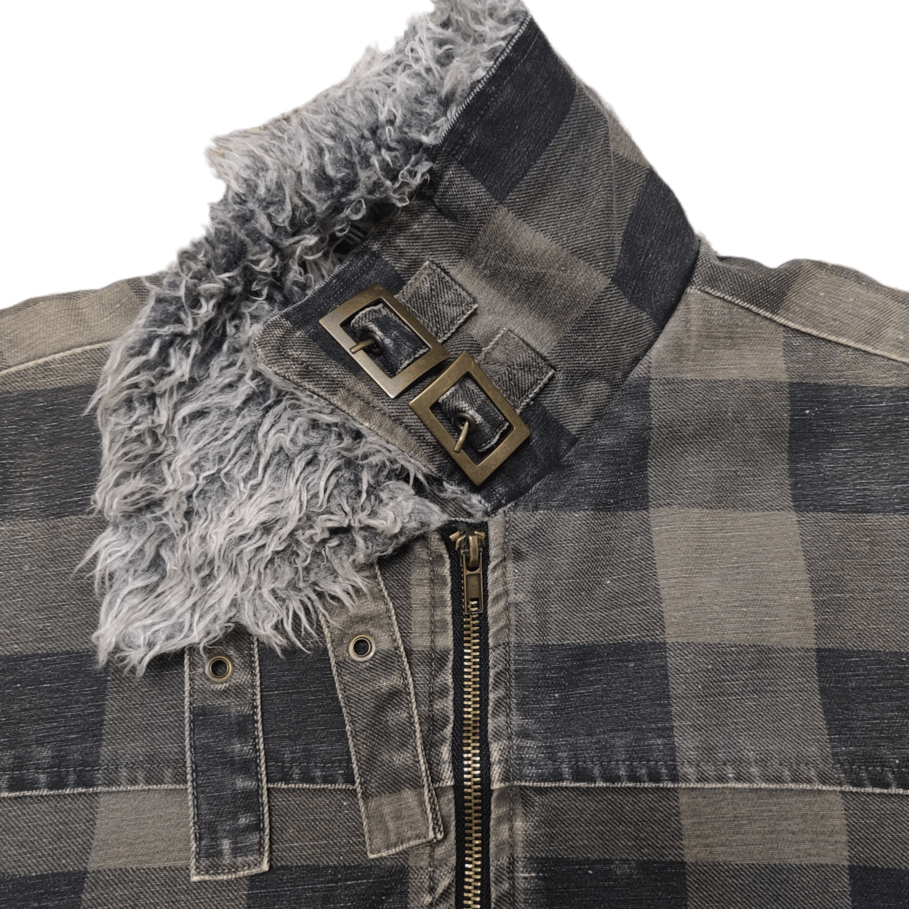 Vintage Woolrich Tartan Plaid Fur Jacket - 3