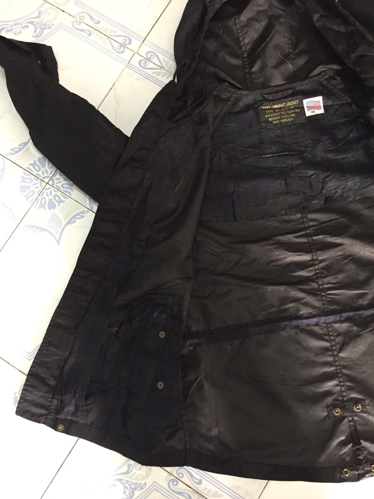 Nylon Schott combat type jacket cap hoodie - 17
