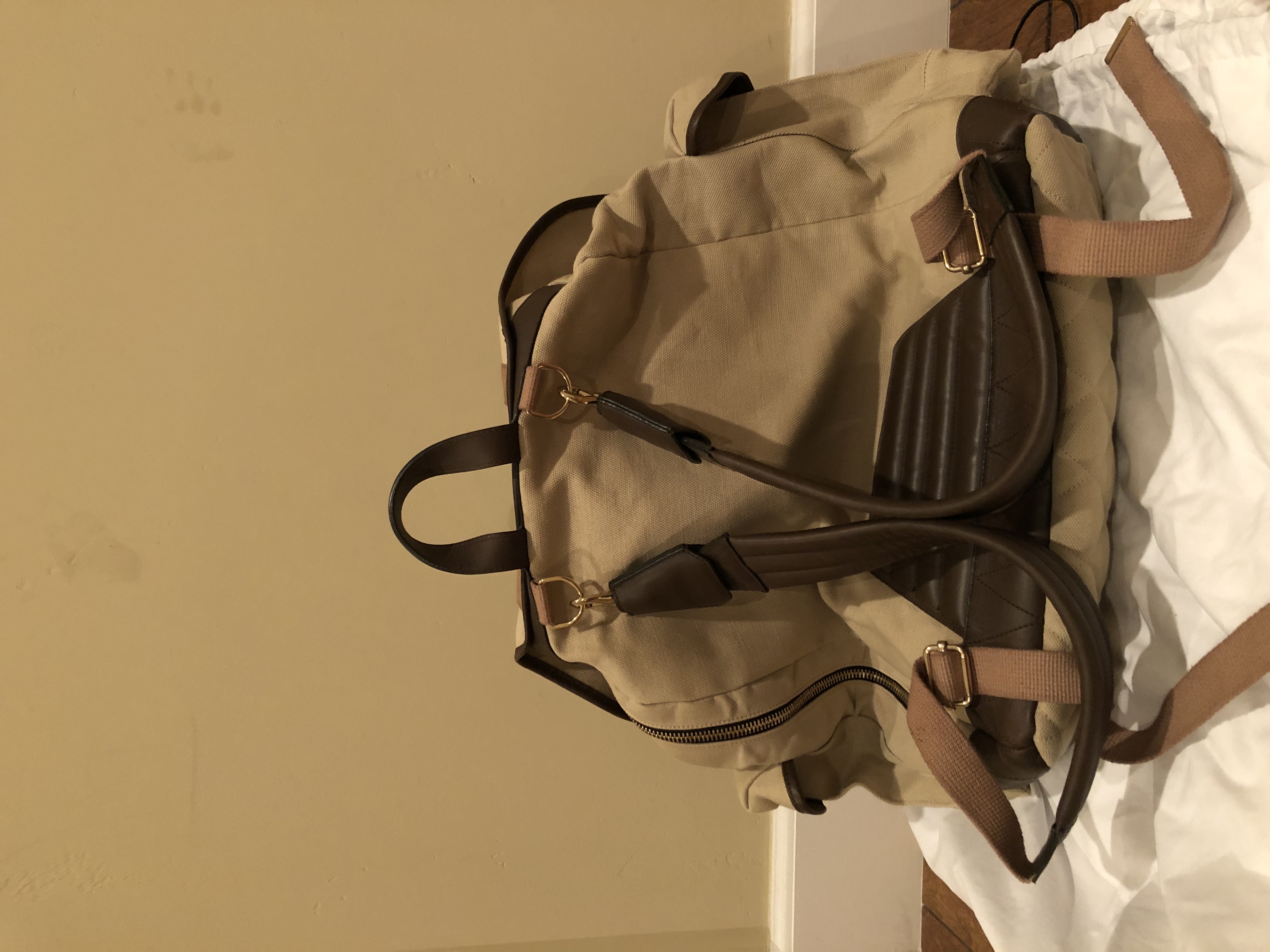 Canvas and Leather Backpack - 4