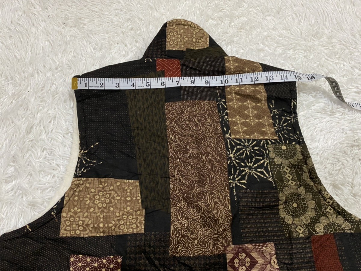 Other - Sherpa Fleece Vest Printed like Patchwork Design - 14