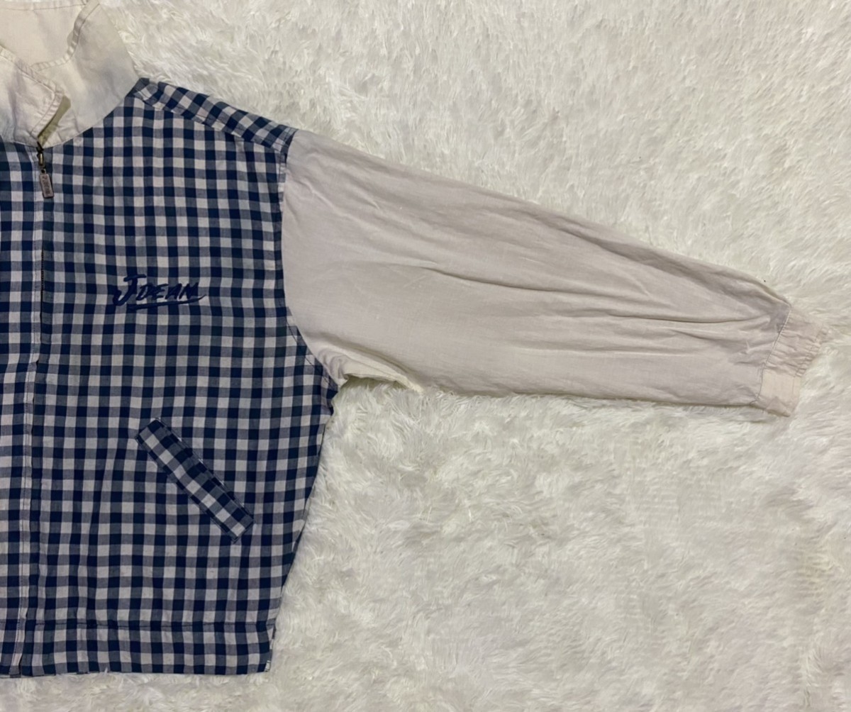 Vintage - Checkered James Dean Linen Cotton Zipper Jacket - 7