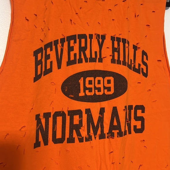 Beverly Hills High School 90210 Shredded Vintage Reworked T-Shirt Tank Top - 5