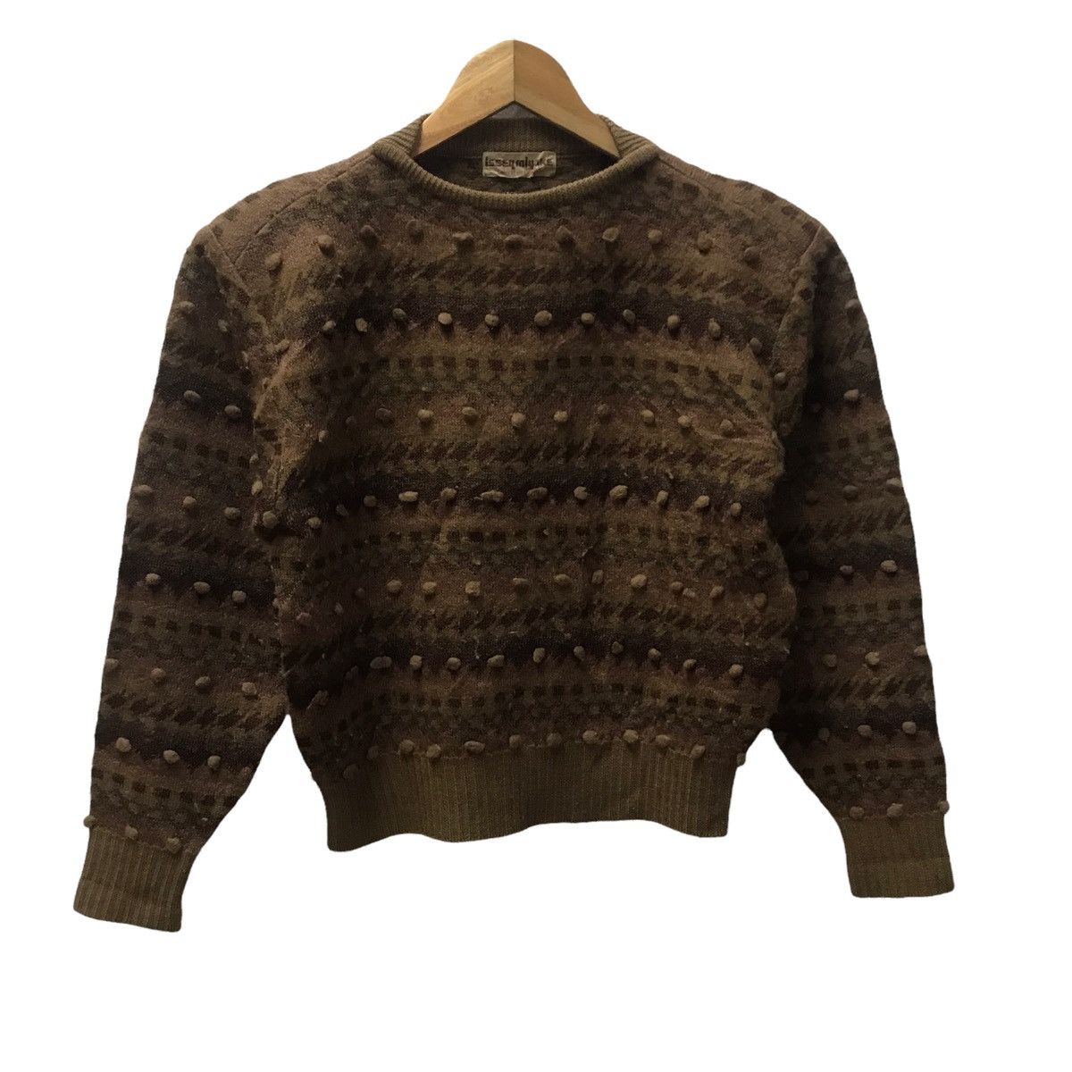Vintage 80s issey miyake wool knitted crewneck sweater japan - 1