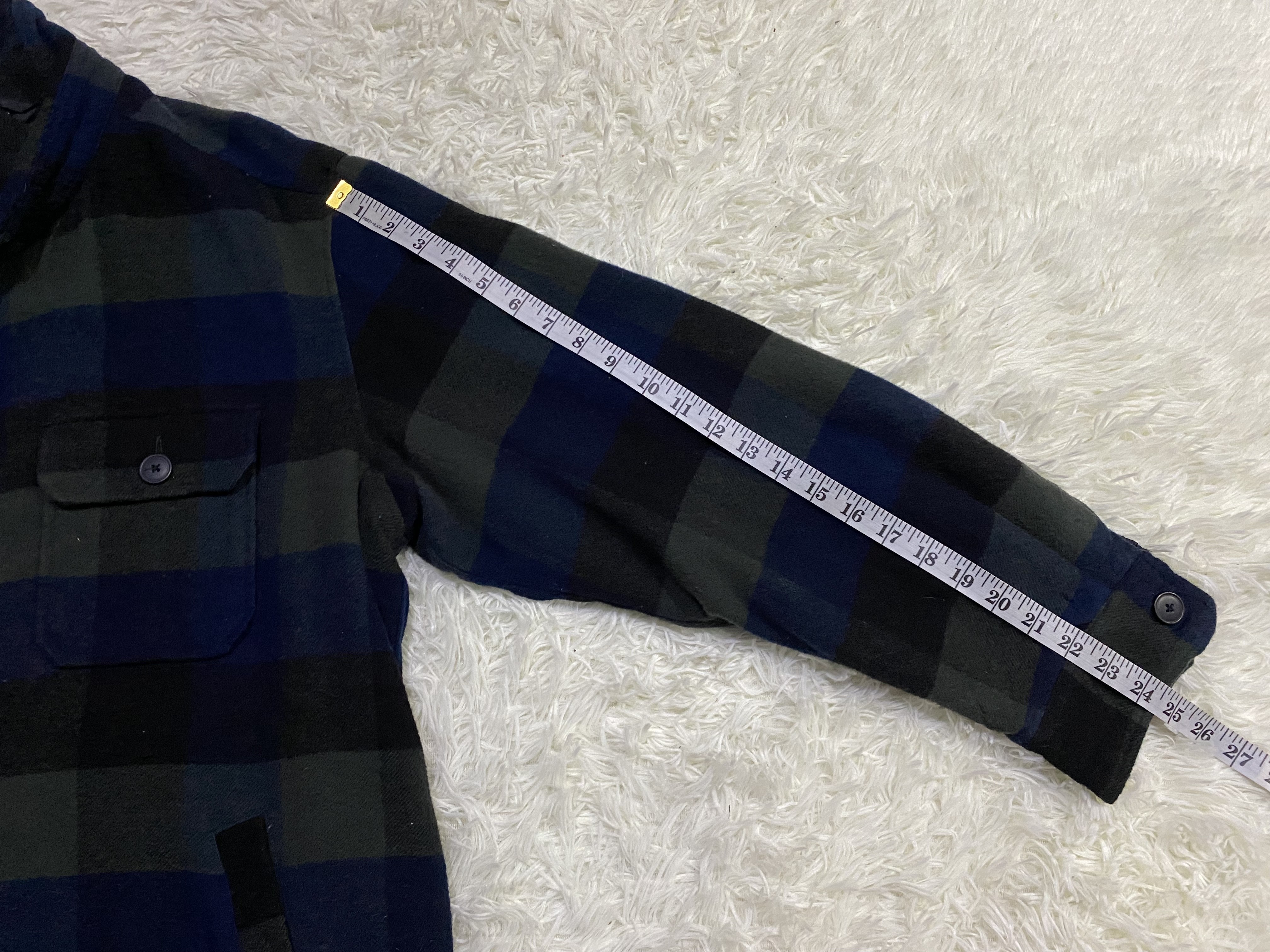 Flannel - Vintage Uniqlo Quilted Wool Blend Checked Flannel - 14