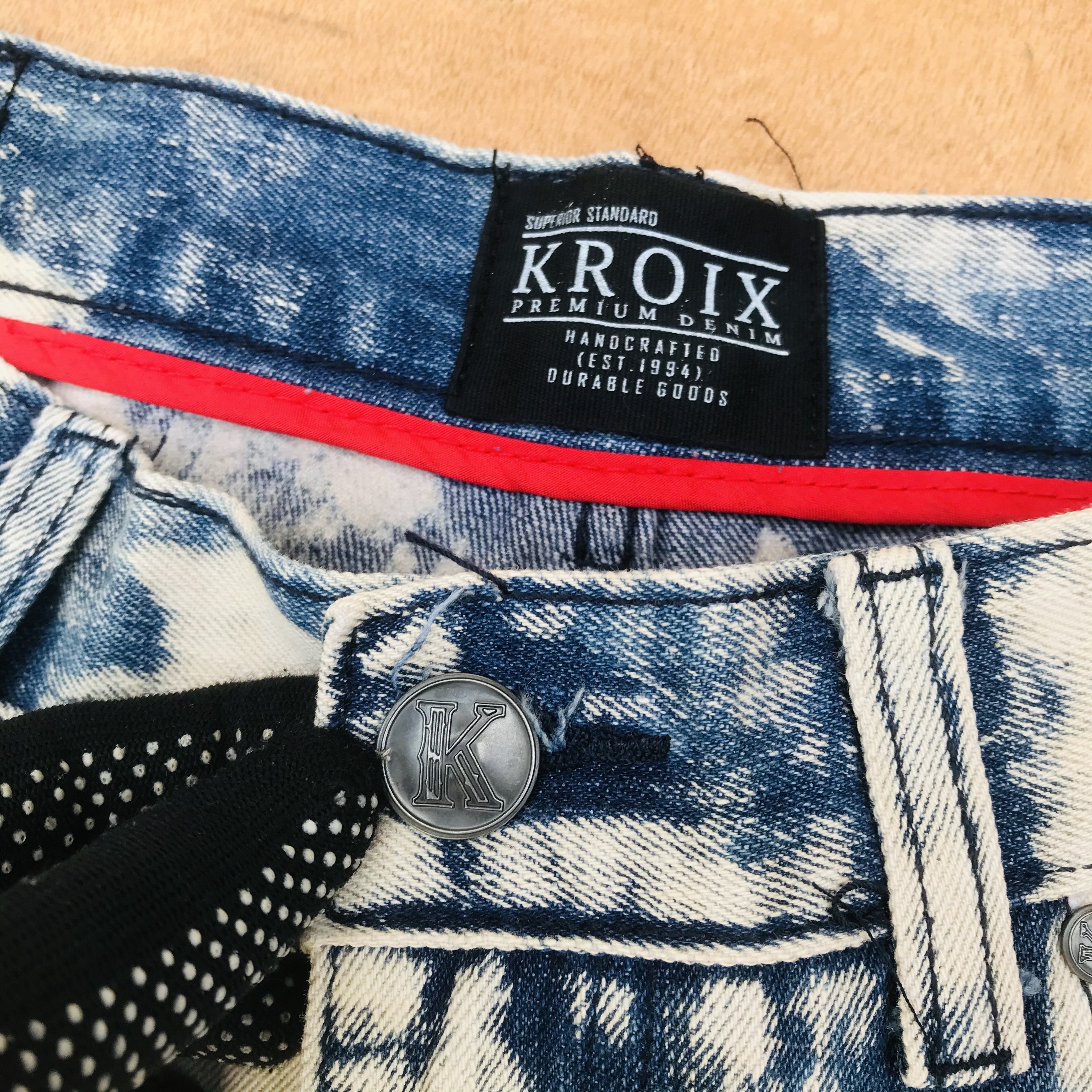 Distressed Denim - Kroix Distressed biker bleach jean Balmain biker inspired - 6