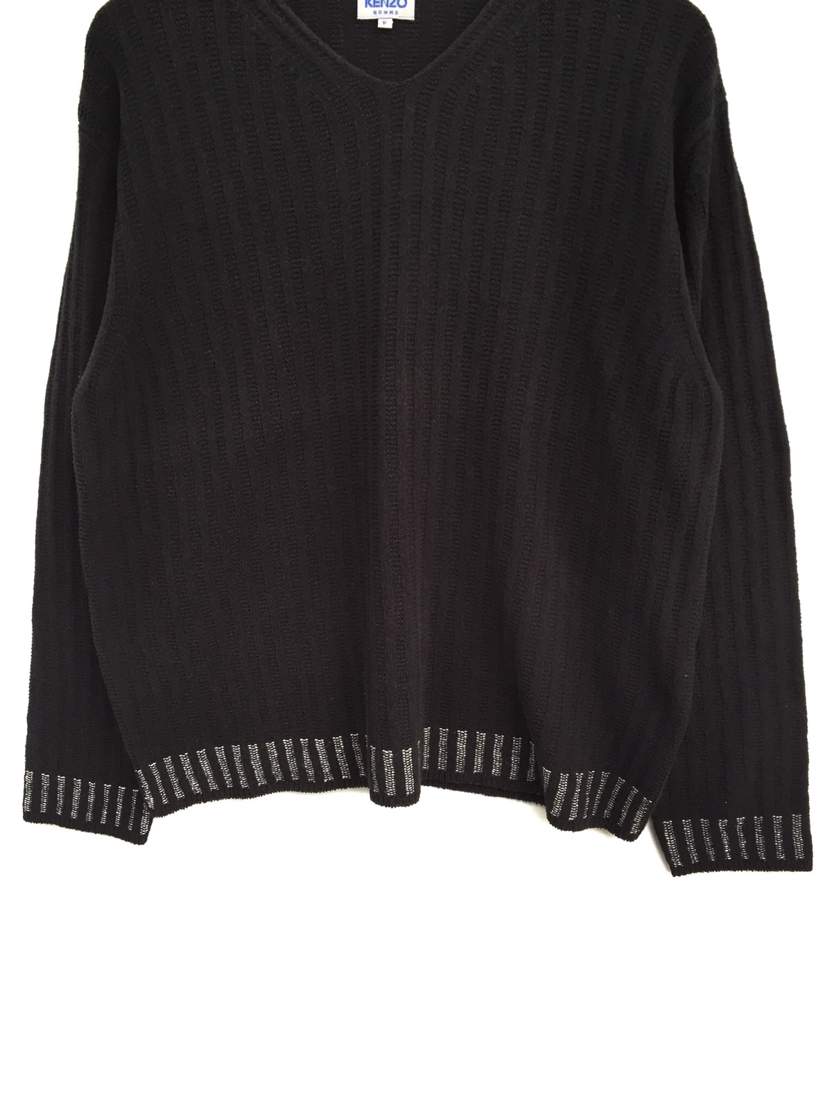 Vintage Japanese Brand Kenzo Hand Knit Black Sweatshirt - 4