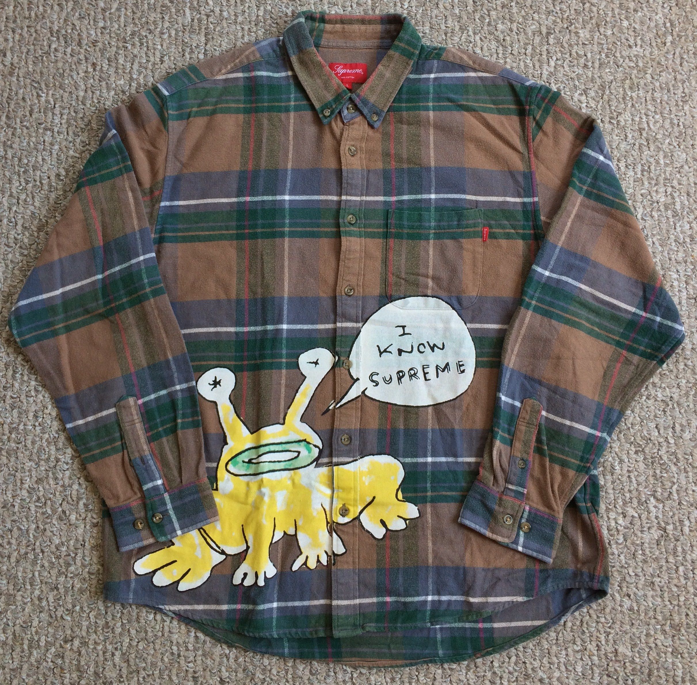 Supreme S/S 2020 Supreme x Daniel Johnston Flannel Shirt | party |  REVERSIBLE