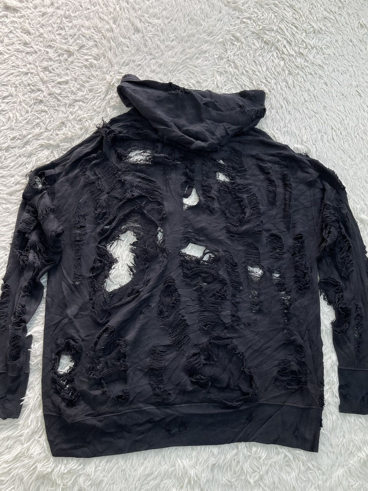 Japanese Brand - Dope EFFECTEN Distressed Rips All over Hoodie Streetwear - 3