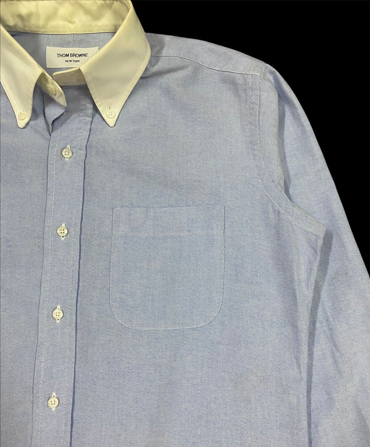 Authentic🔥Thom Browne Blue Oxford Button Down Shirt Size 3 - 10