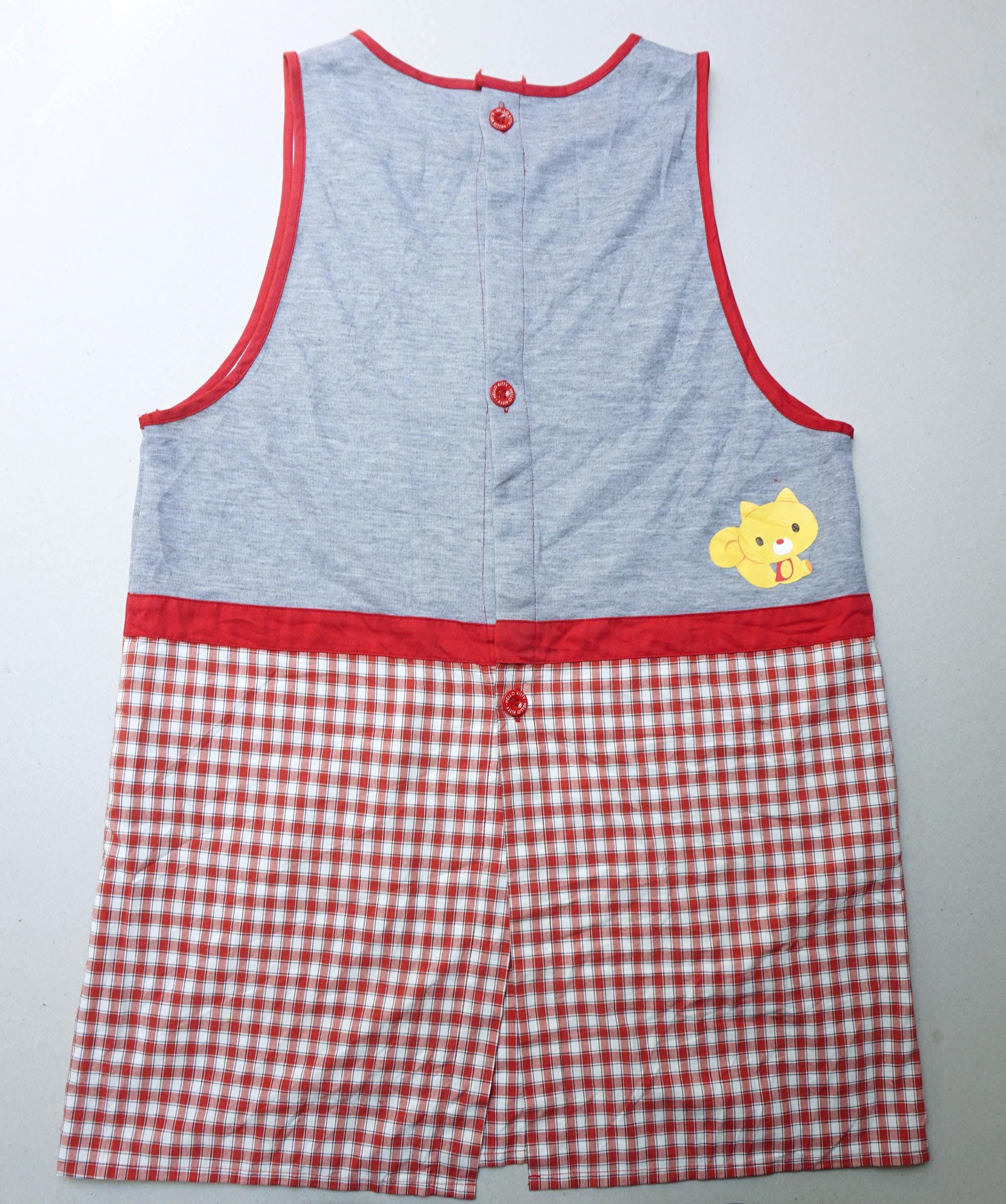 Japanese Brand - HELLO KITTY Patchwork & Checkered Apron - 4