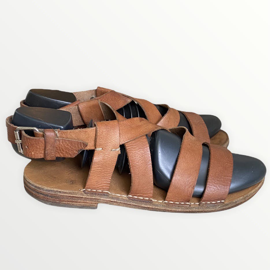 Margiela Brown Strap Leather Sandals - 1