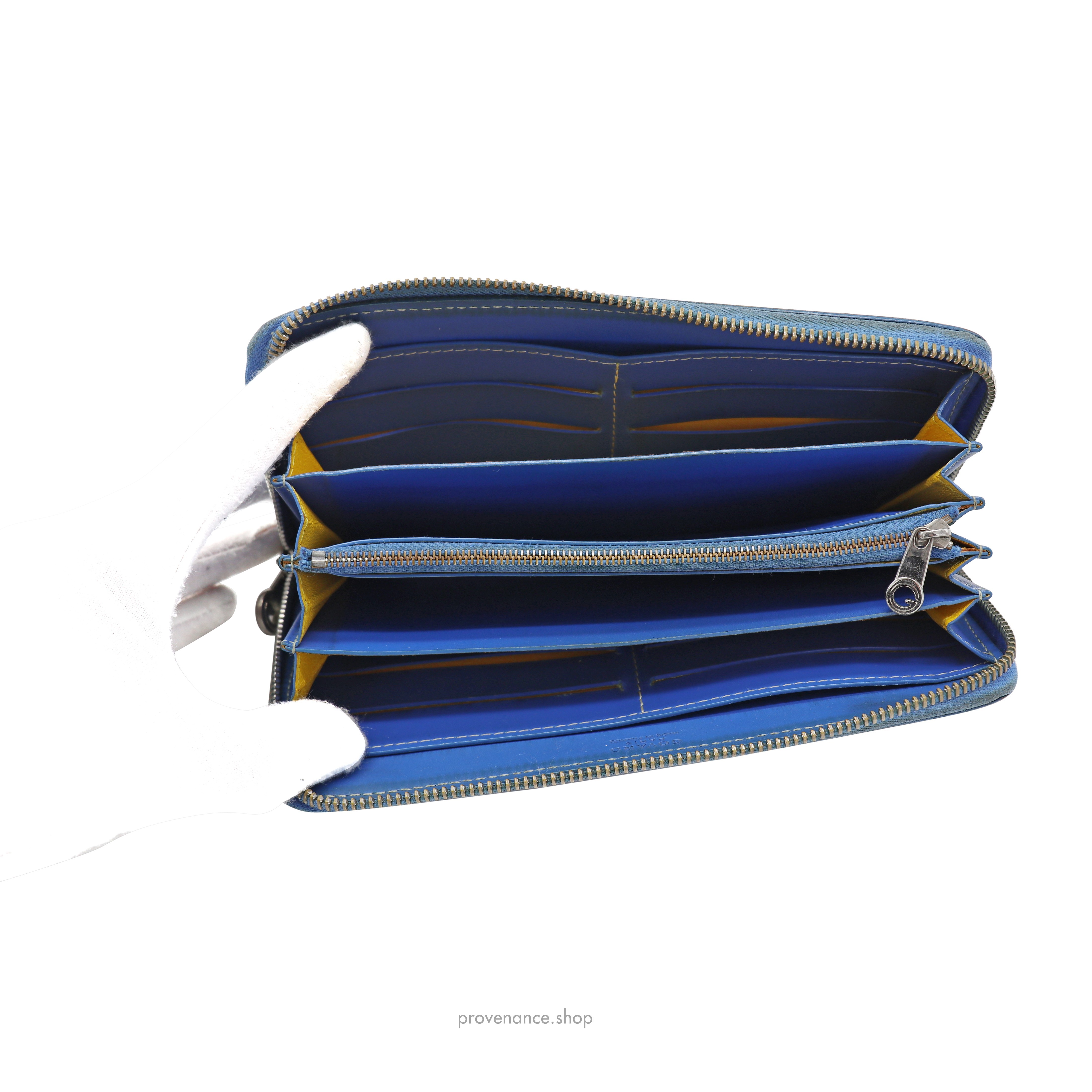 Goyard Matignon Zipped Wallet - Sky Blue Goyardine - 8
