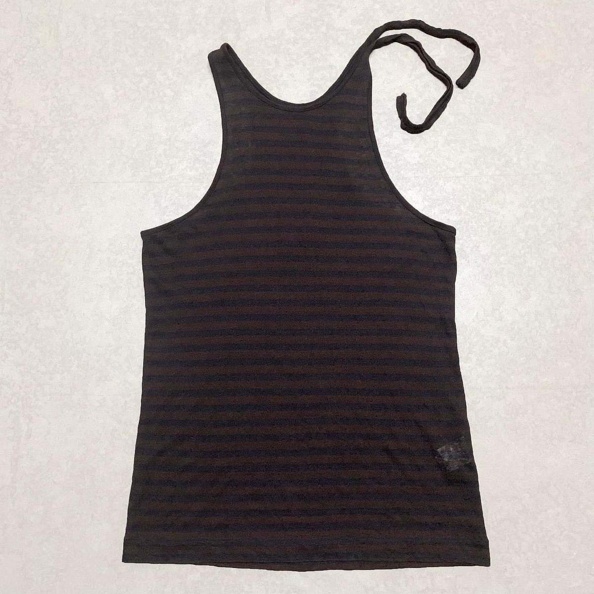 Y’s (Yohji Yamamoto Striped) Tie Shoulder Tank Top - 2