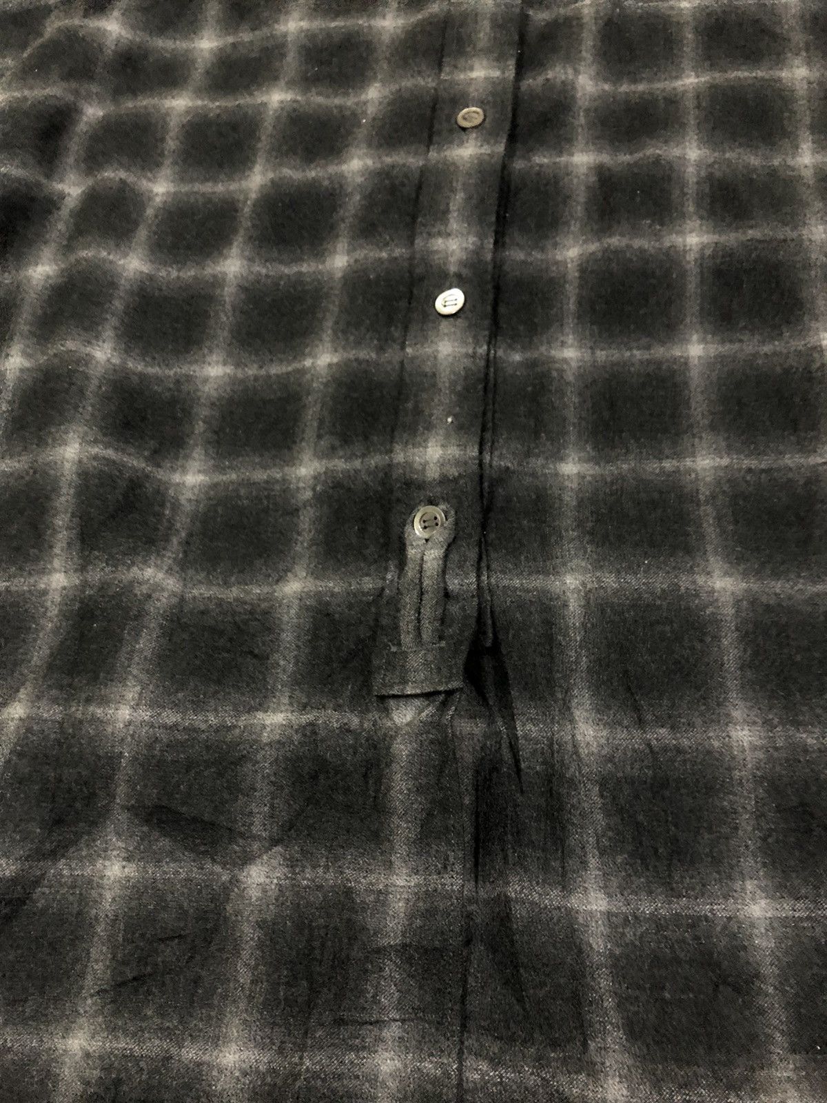 Helmut Lang Oversized Shadowed Plaid Bondage Wool Shirt - 8