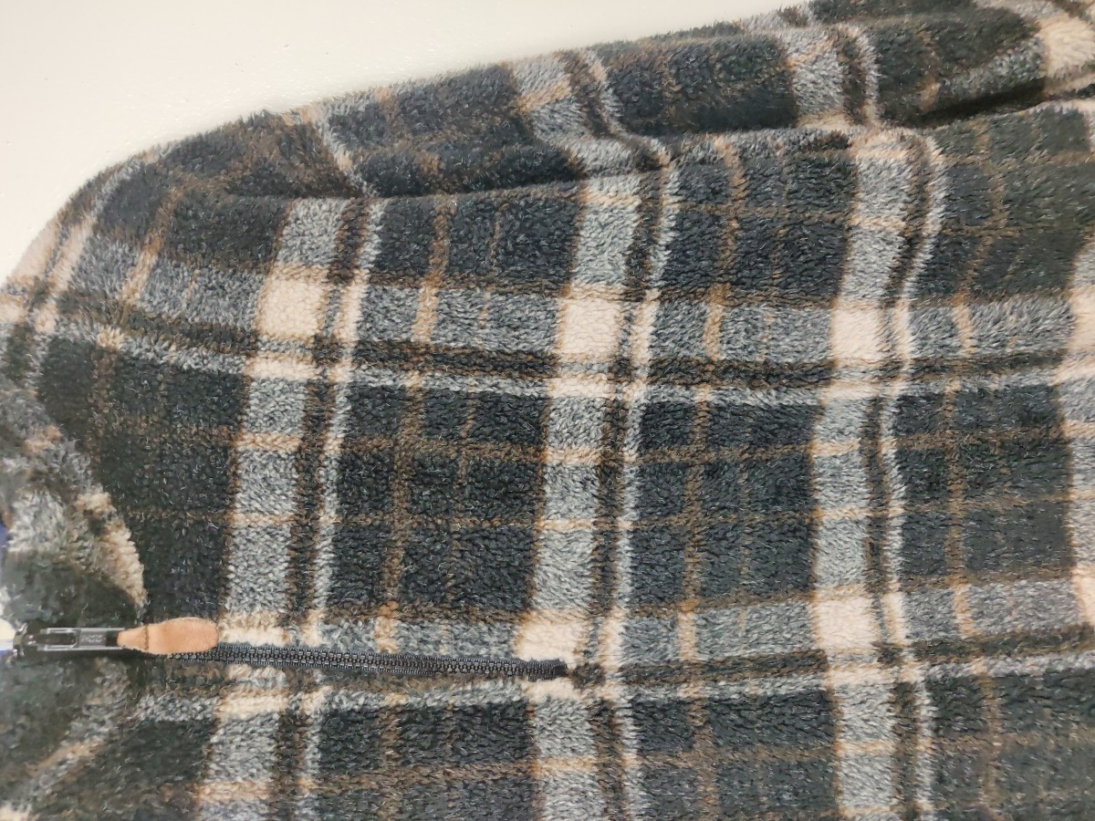 Made In Usa - Checkered Fleece Sweater Jacket Outerwear - 4