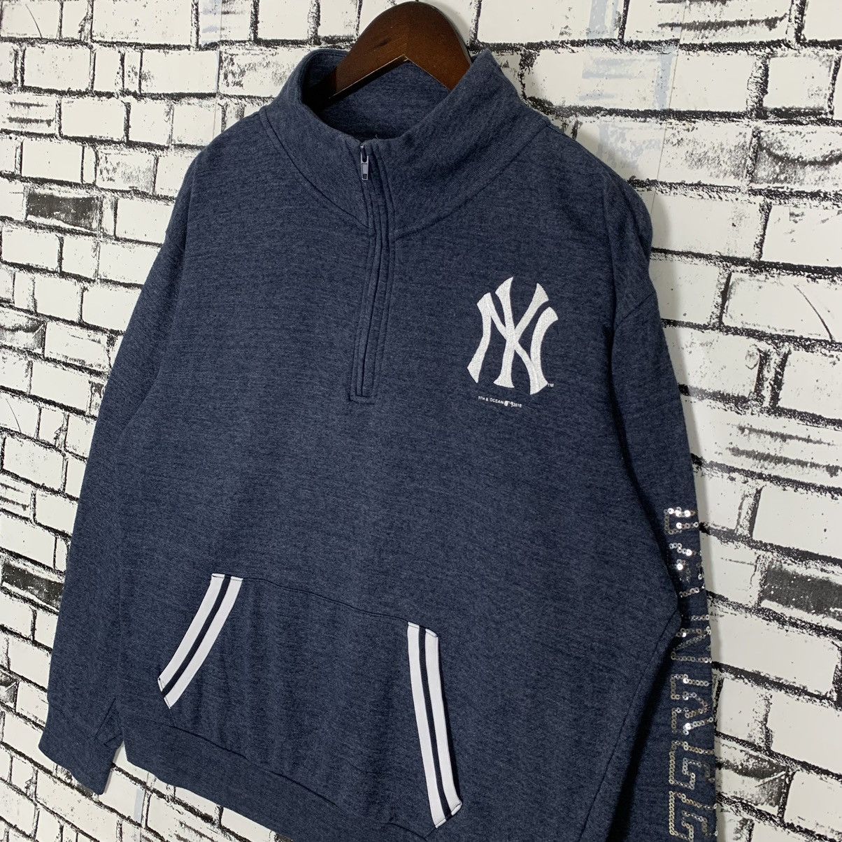 Vintage New Era MLB New York Yankees Embroidery Hulf Zip - 4