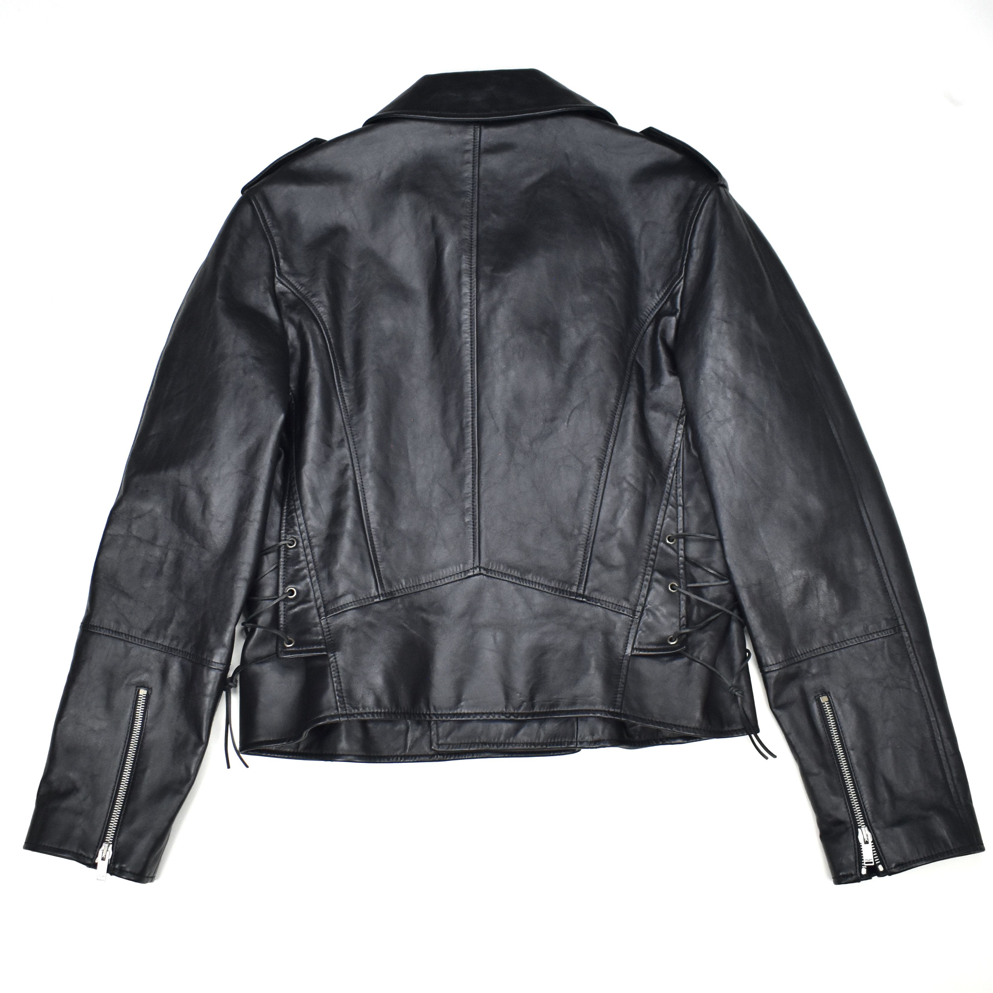 $5.4k YSL Black Studded Calfskin Leather Biker Jacket - 2