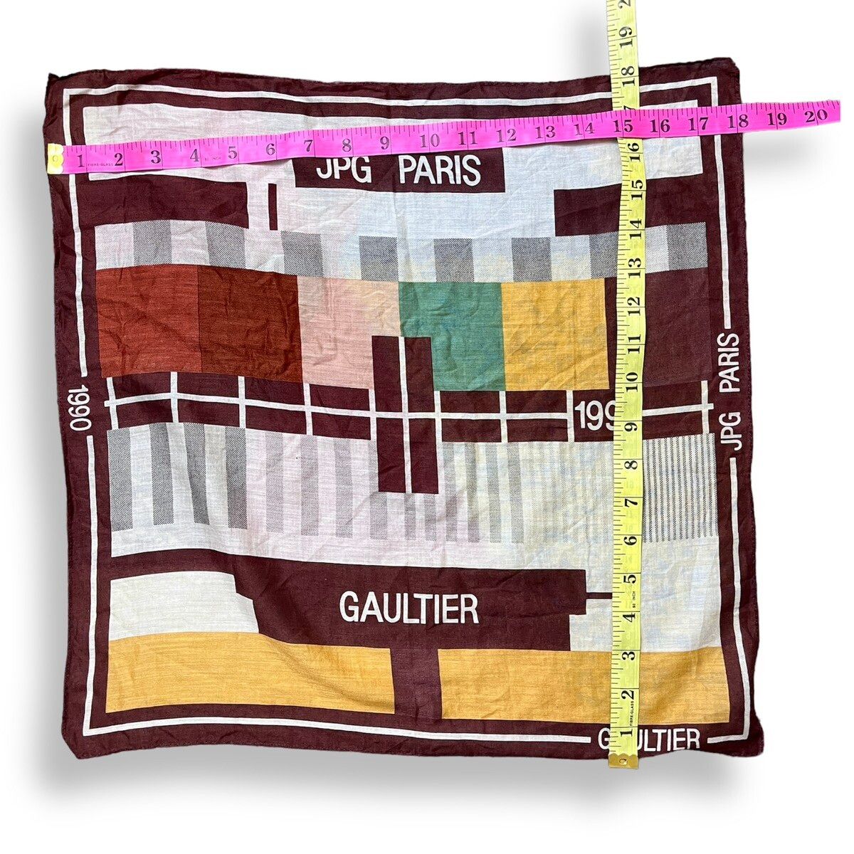 Vintage Jean Paul Gaultier Scarf Handkerchief Pocketsquare - 2