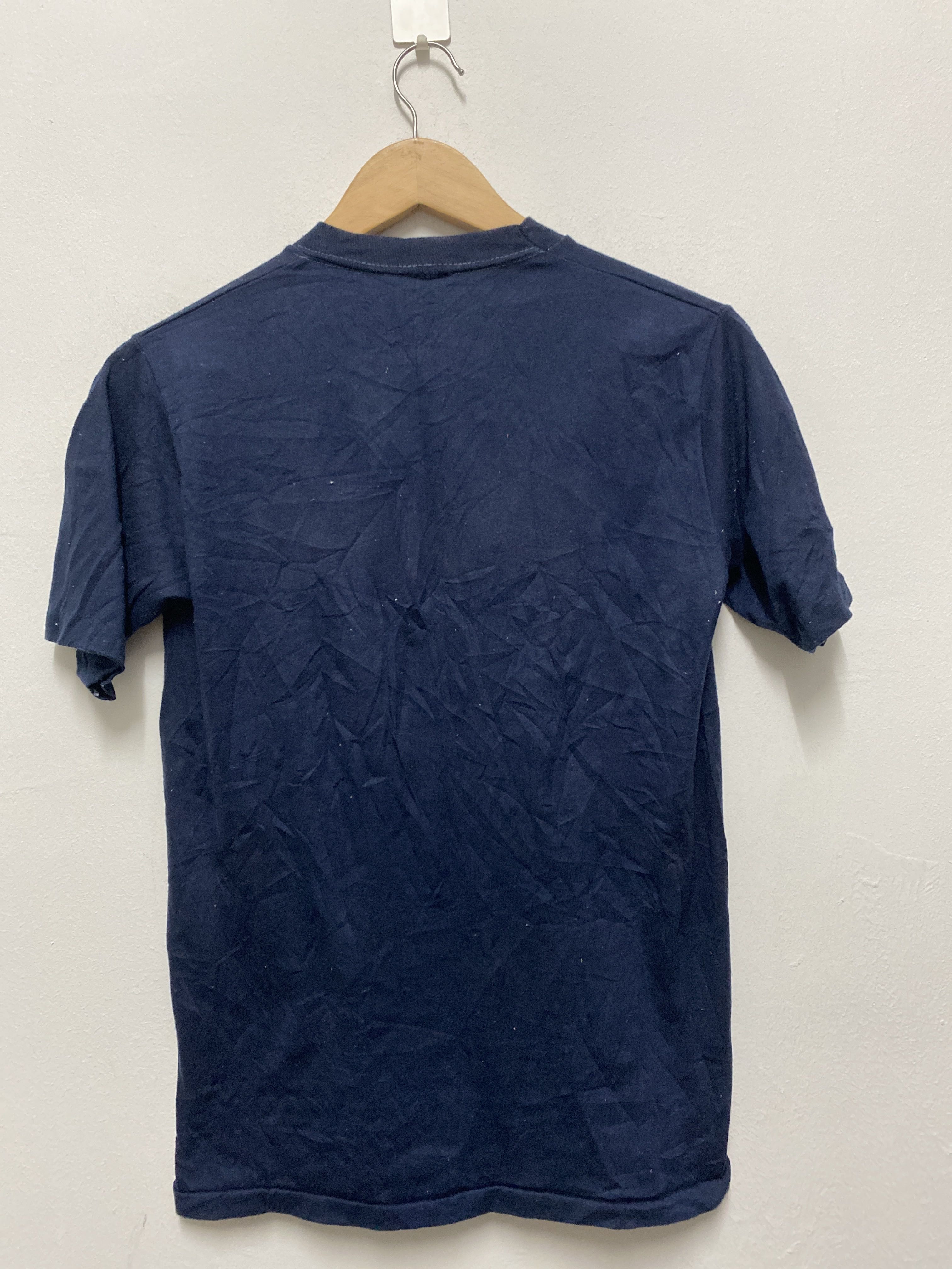 Vintage SPAM™ T-Shirt Navy Blue Gold Logo Print Short Sleeve Tee - 2