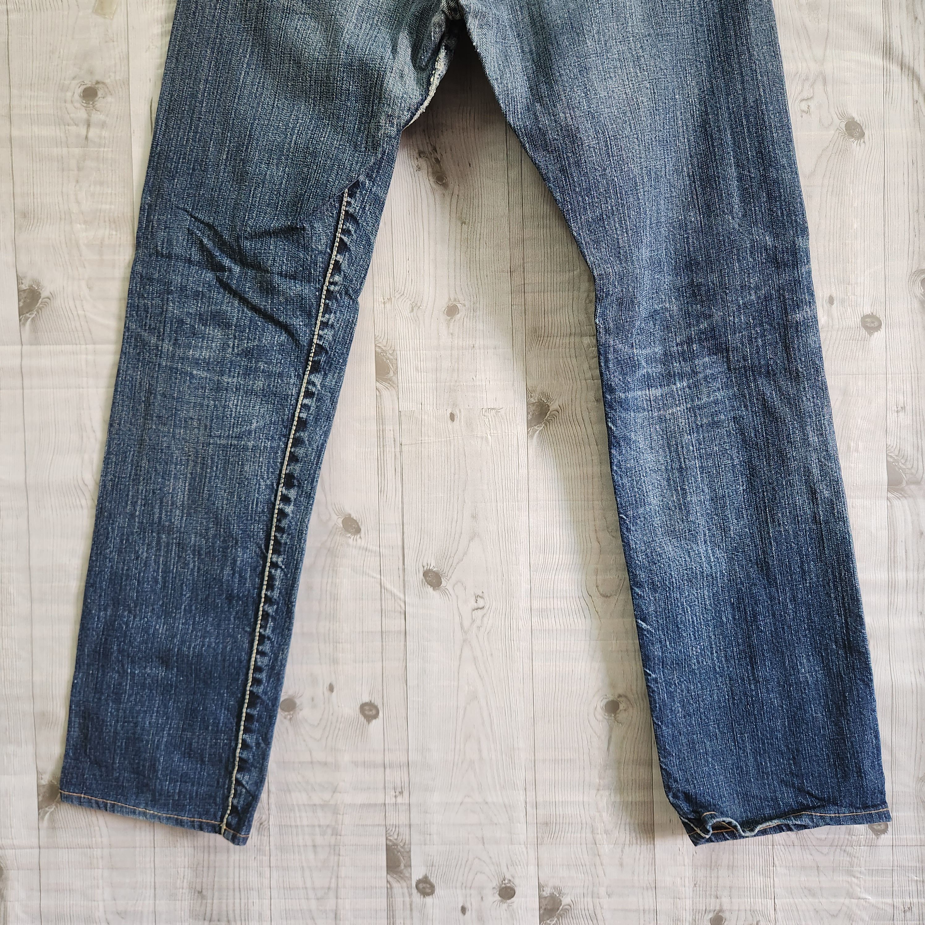 Pure Blue Indigo Blue Denim Jeans Japan Slim - 7