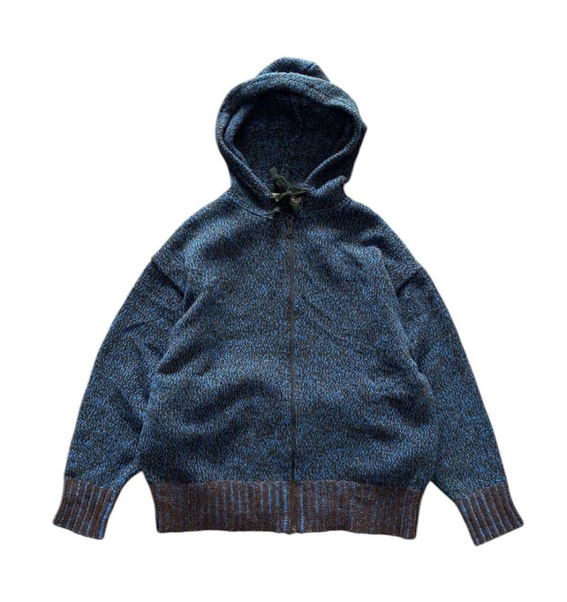 Marni Knitted Zip Oversized Hoodie Sweater MIX COLOUR YARN - 1