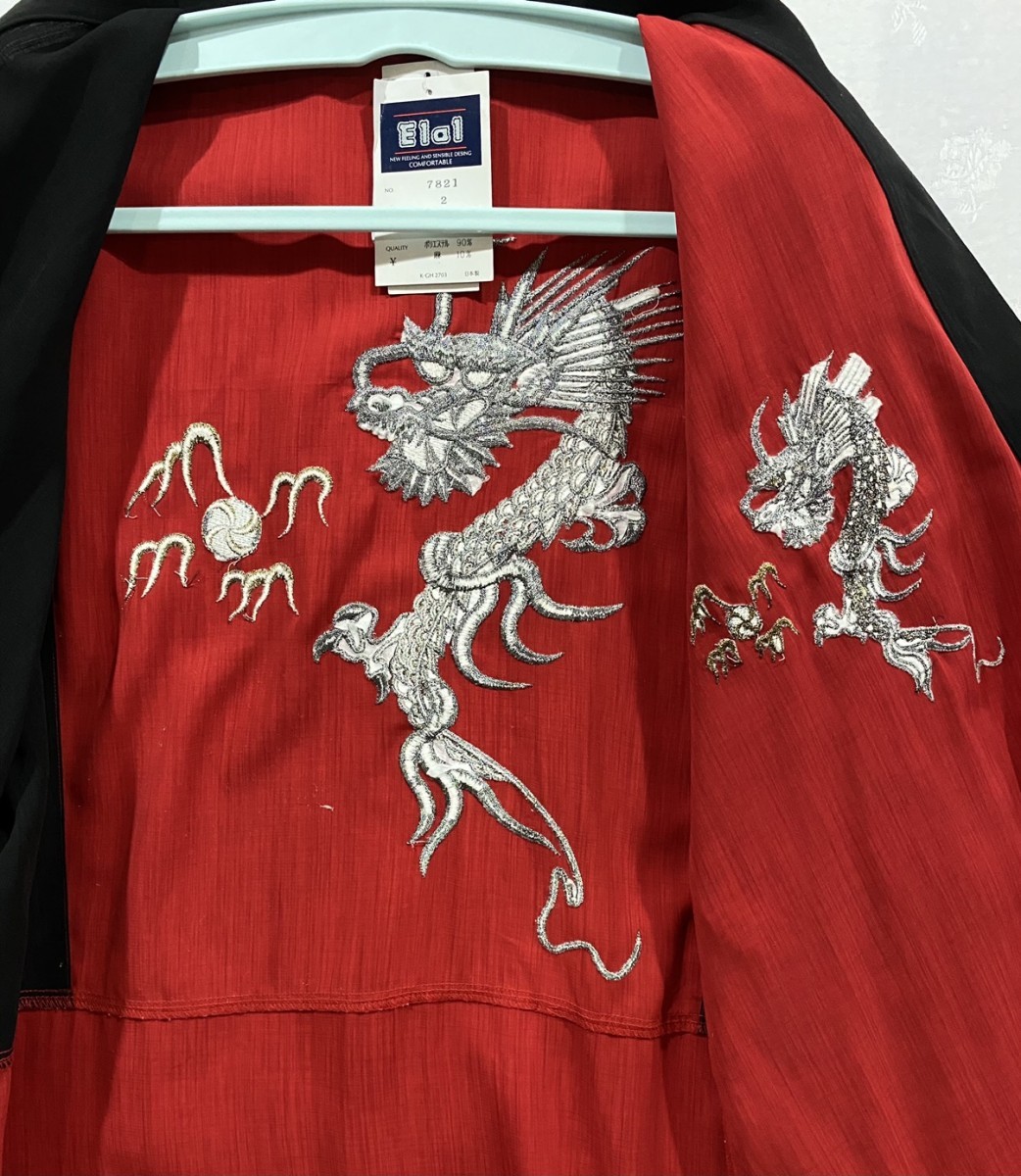 Japanese Brand - Modern Kimono Cardigan Embroidery Dragon Logo - 10