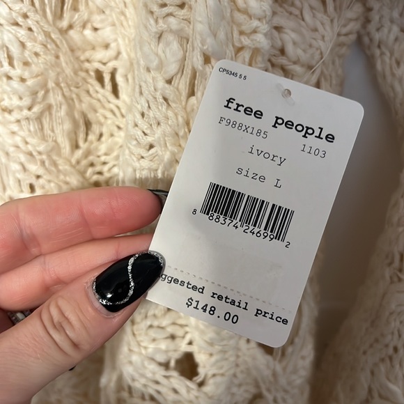 Free People Oversized Drape Back Open Knit Sweater - 7