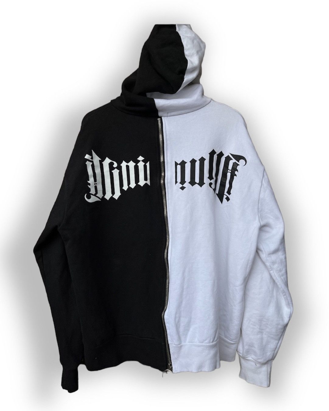 Vintage - Atti Black White Anarchy Embroidery Sweatshirts Hoodie - 1