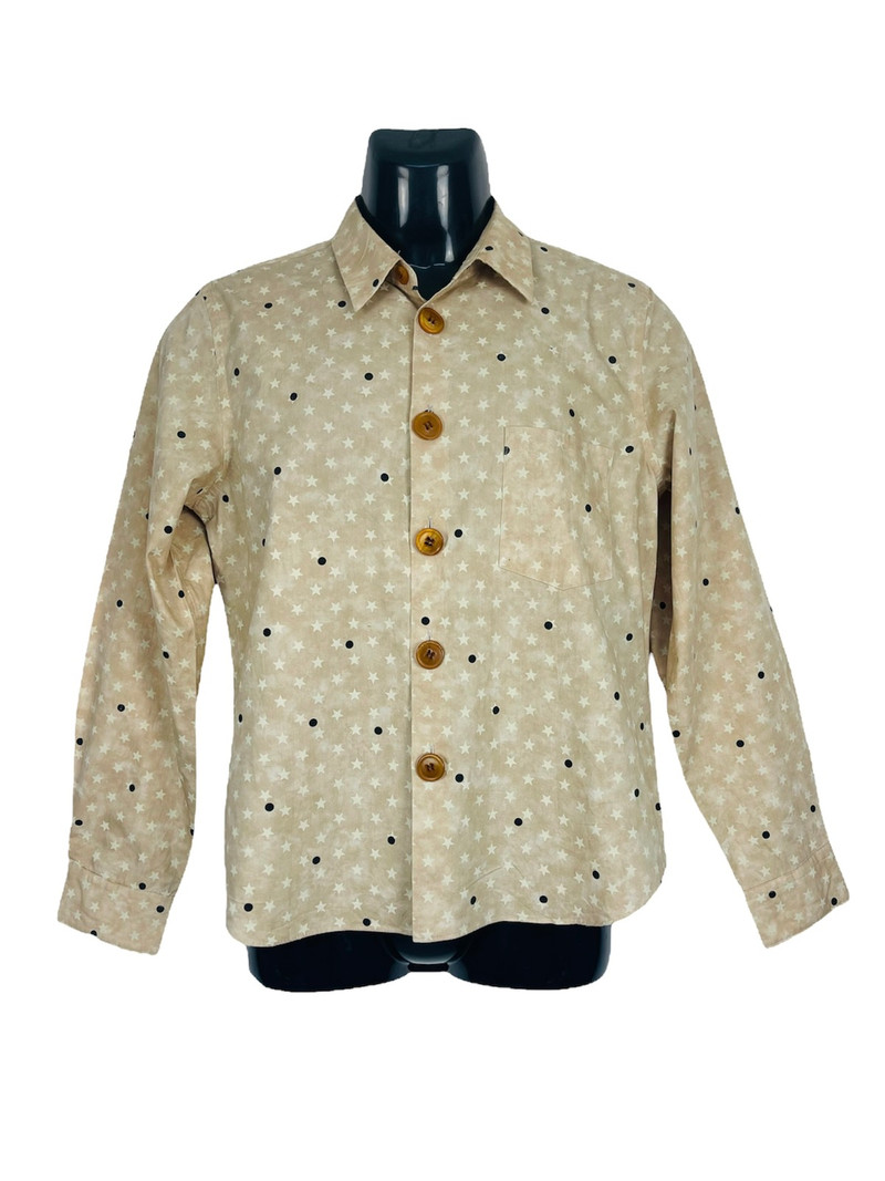 CDG HOMME PLUS STAR PRINT BIG BUTTON BUTTON UP SHIRT AD2002 - 1
