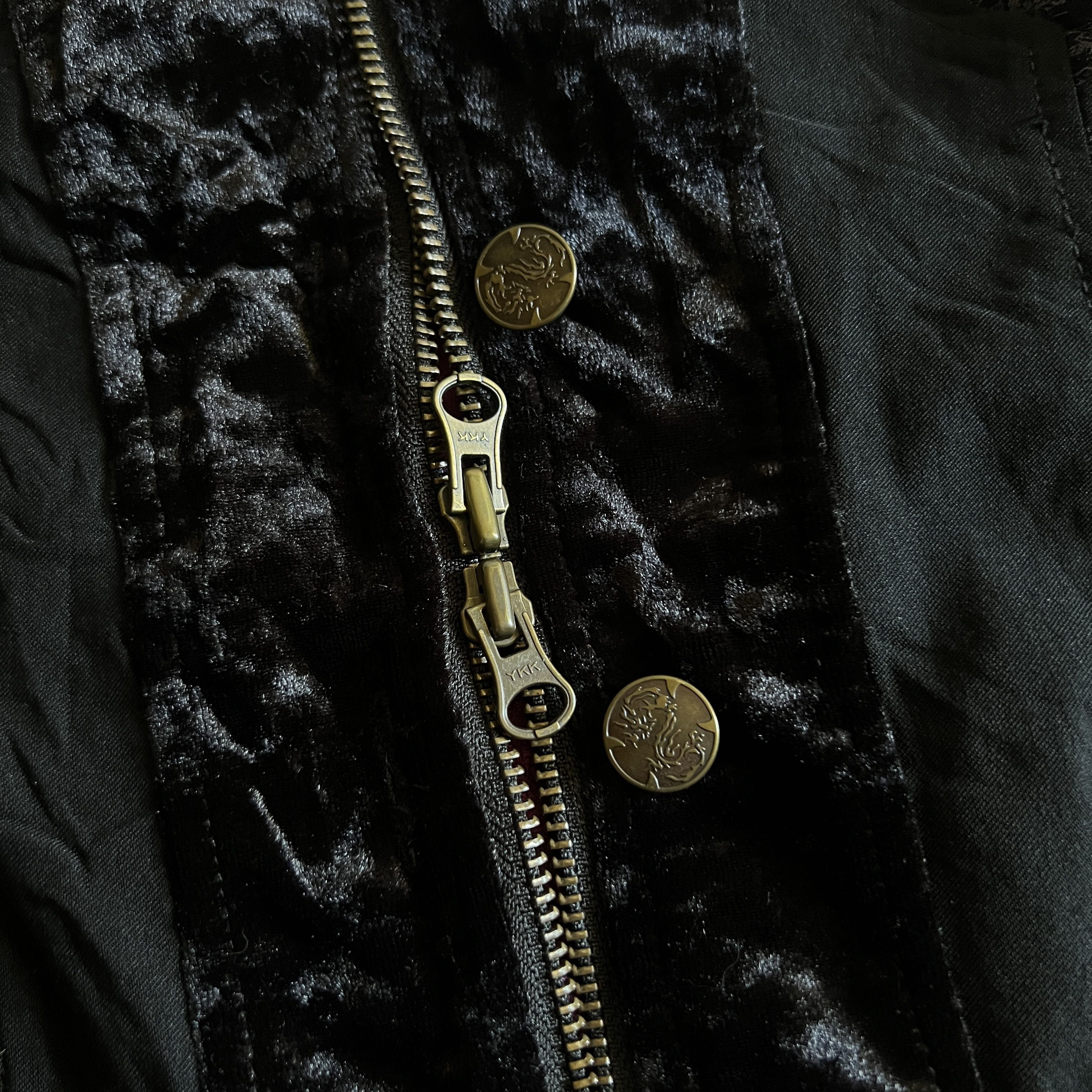 Ozz On Gothic Zip-up Velour Dragon Jacket - 3